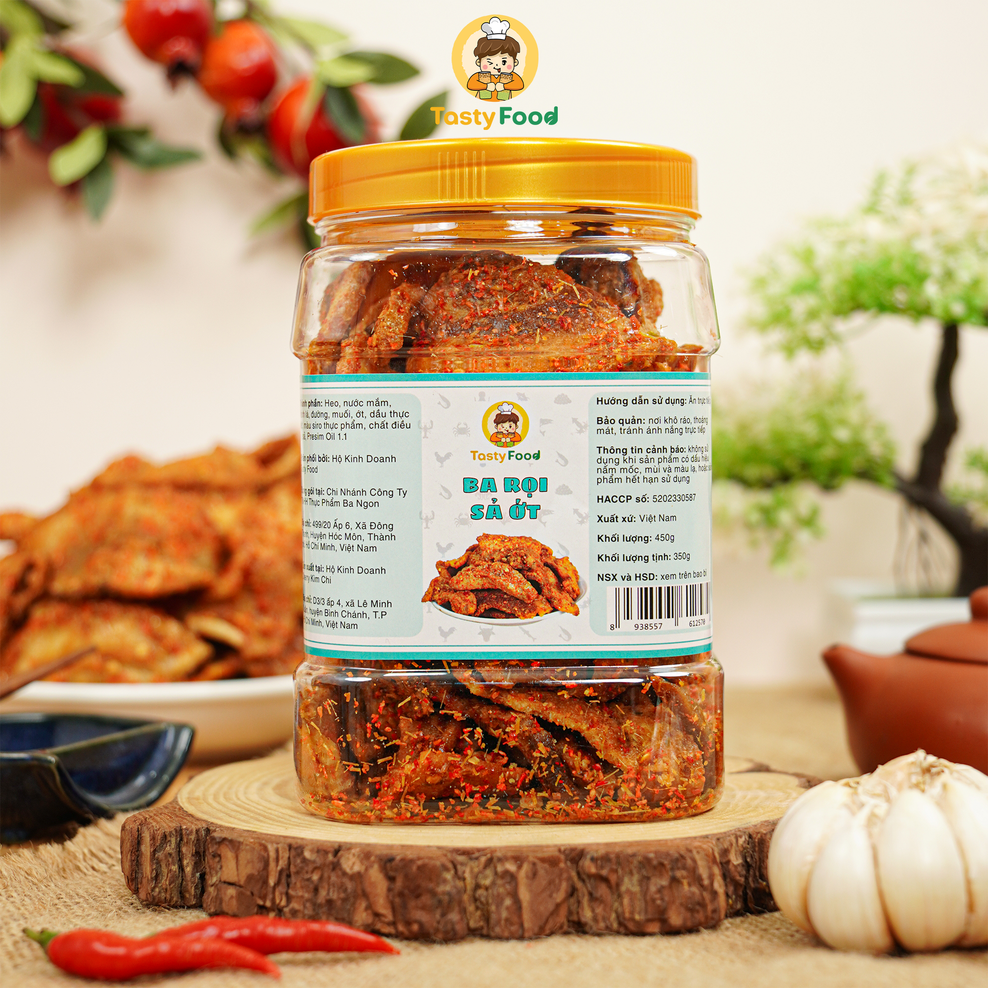 Ba rọi sả ớt Tasty Food - Hũ vuông 450g