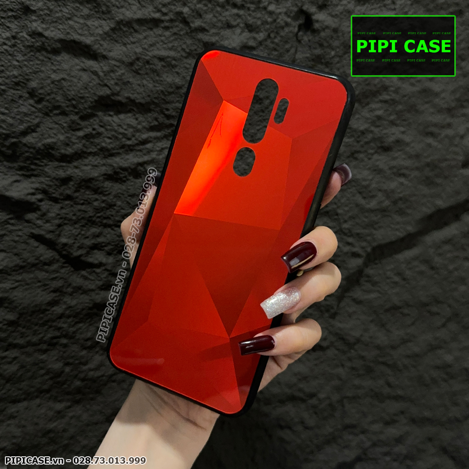 Ốp Lưng Oppo A5 2020 / A9 2020 - Kim Cương 6D - Đỏ