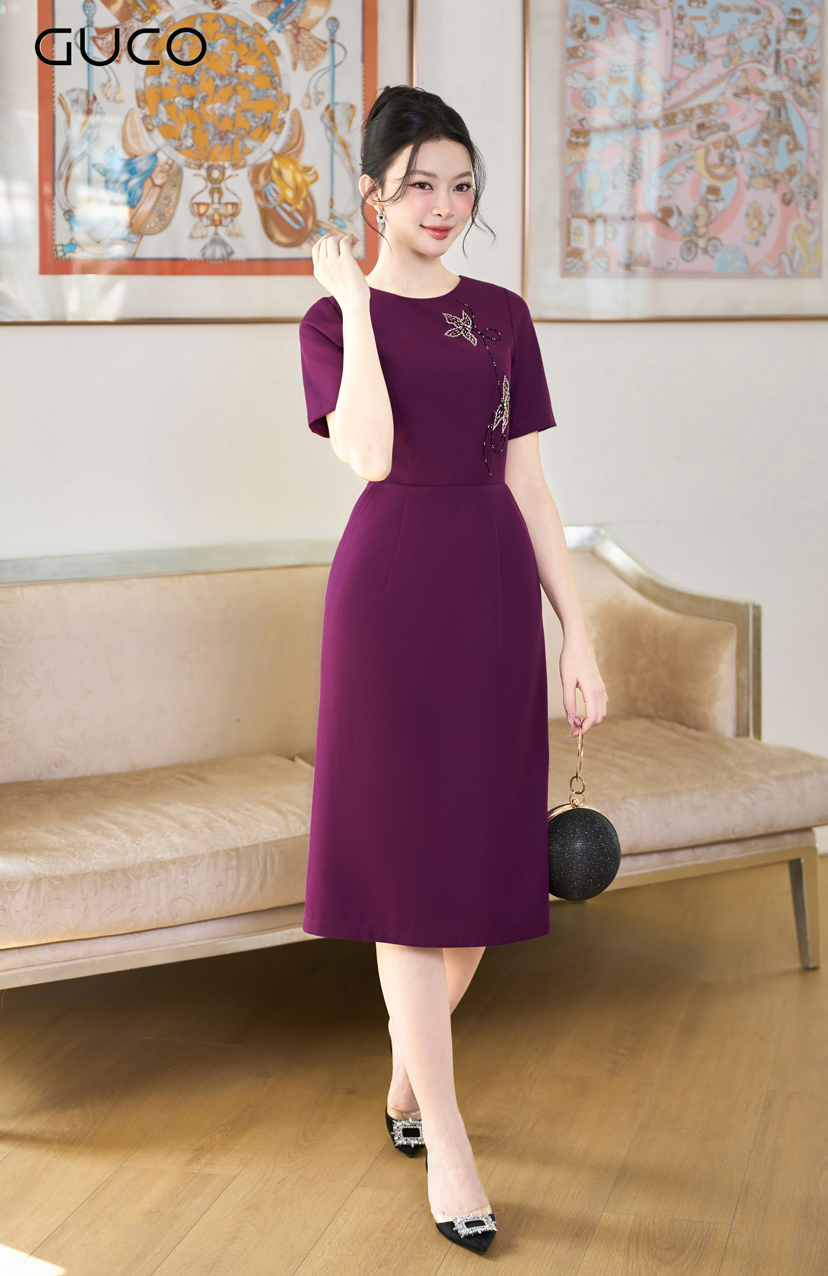 ĐẦM BODY DỰ TIỆC KẾT CƯỜM - TÍM