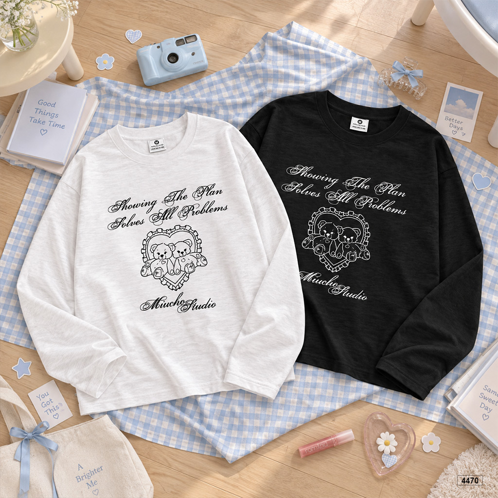 Áo thun tay dài unisex form boxy cotton xược Miucho 4470_thumbnail_7