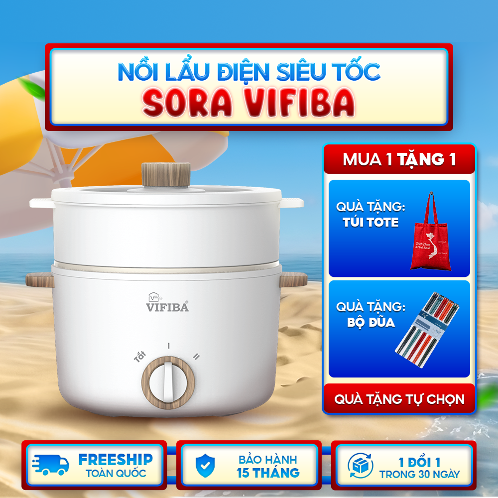 Nồi Lẩu Điện Sora Peanut Cook - Kèm khay hấp_thumbnail_7
