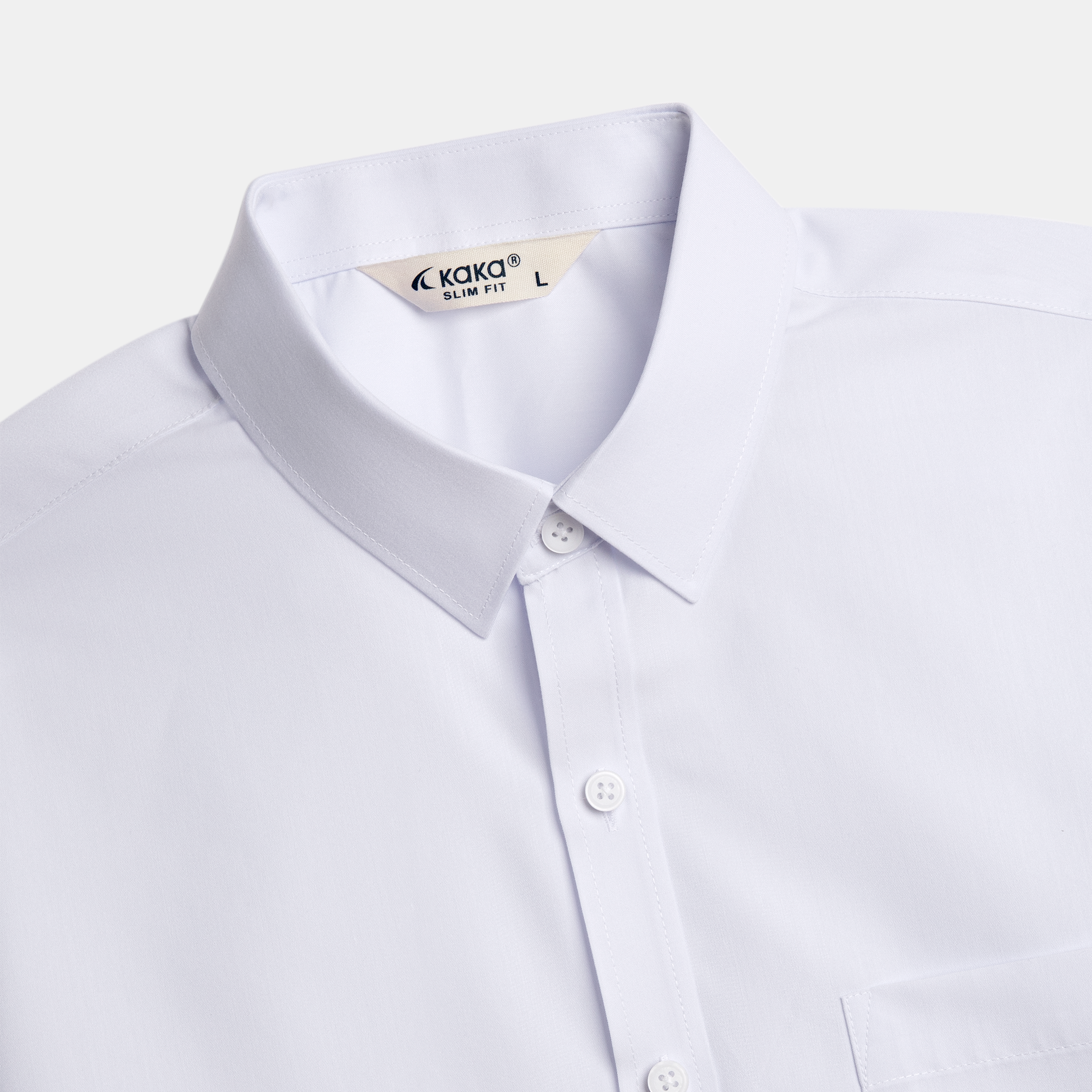 Áo Sơ Mi Nam Trắng Trơn S49 - Form Slimfit - Vải Bamboo