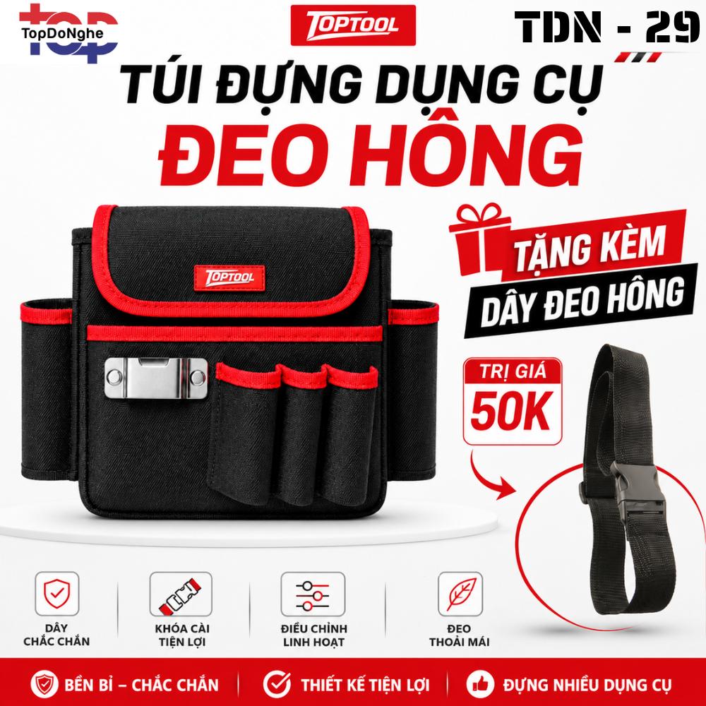 Túi Đồ Nghề Đeo Hông TDN-29 Có Nắp Không Nắp  TZY Tặng Dây Đeo Hông Cho Thợ Điện Top Đồ Nghề Top Tool