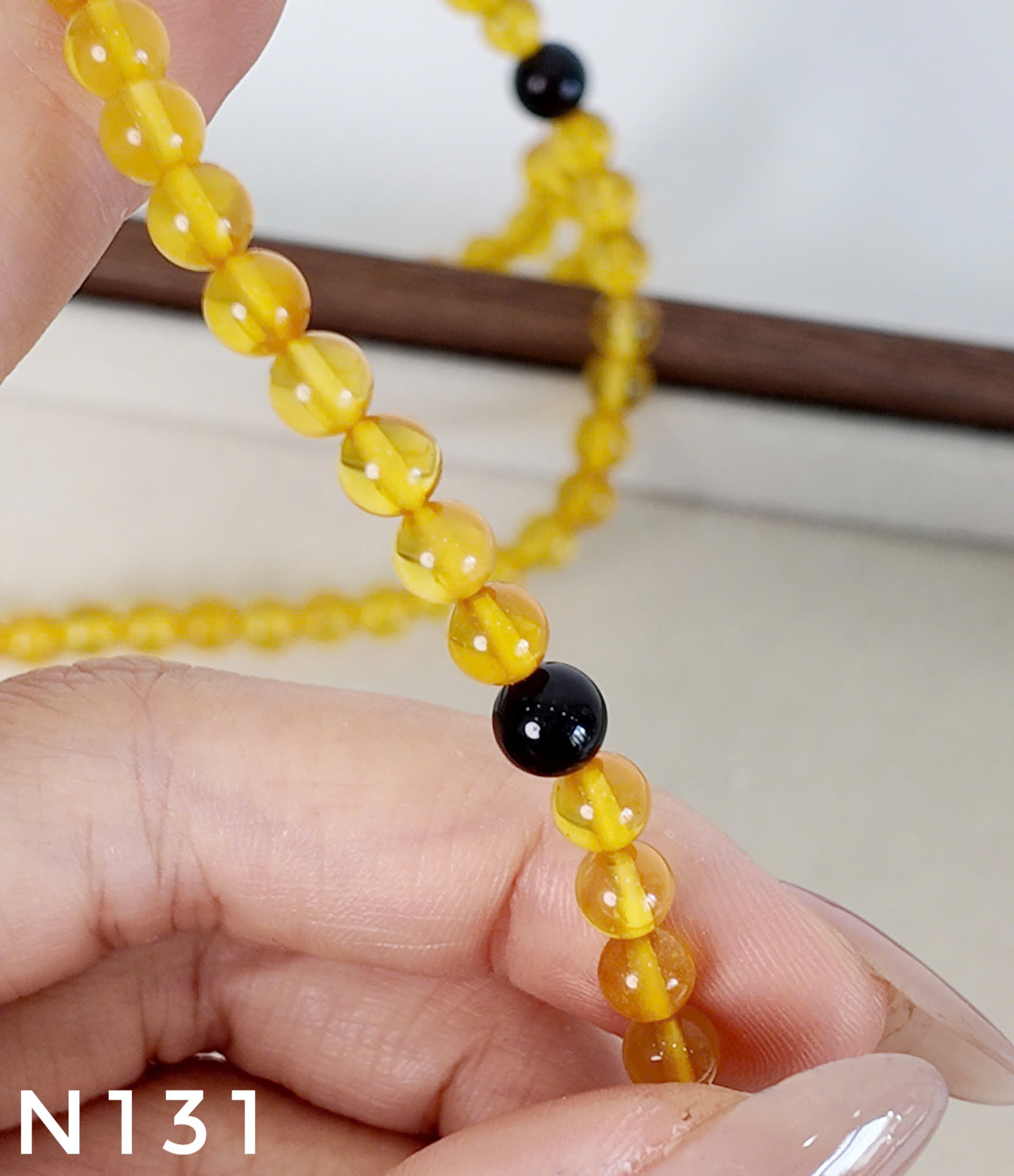 Chuỗi 108 Hạt Hổ Phách Mật Trong Mix Rêu Tua Rua – N131_thumbnail_3