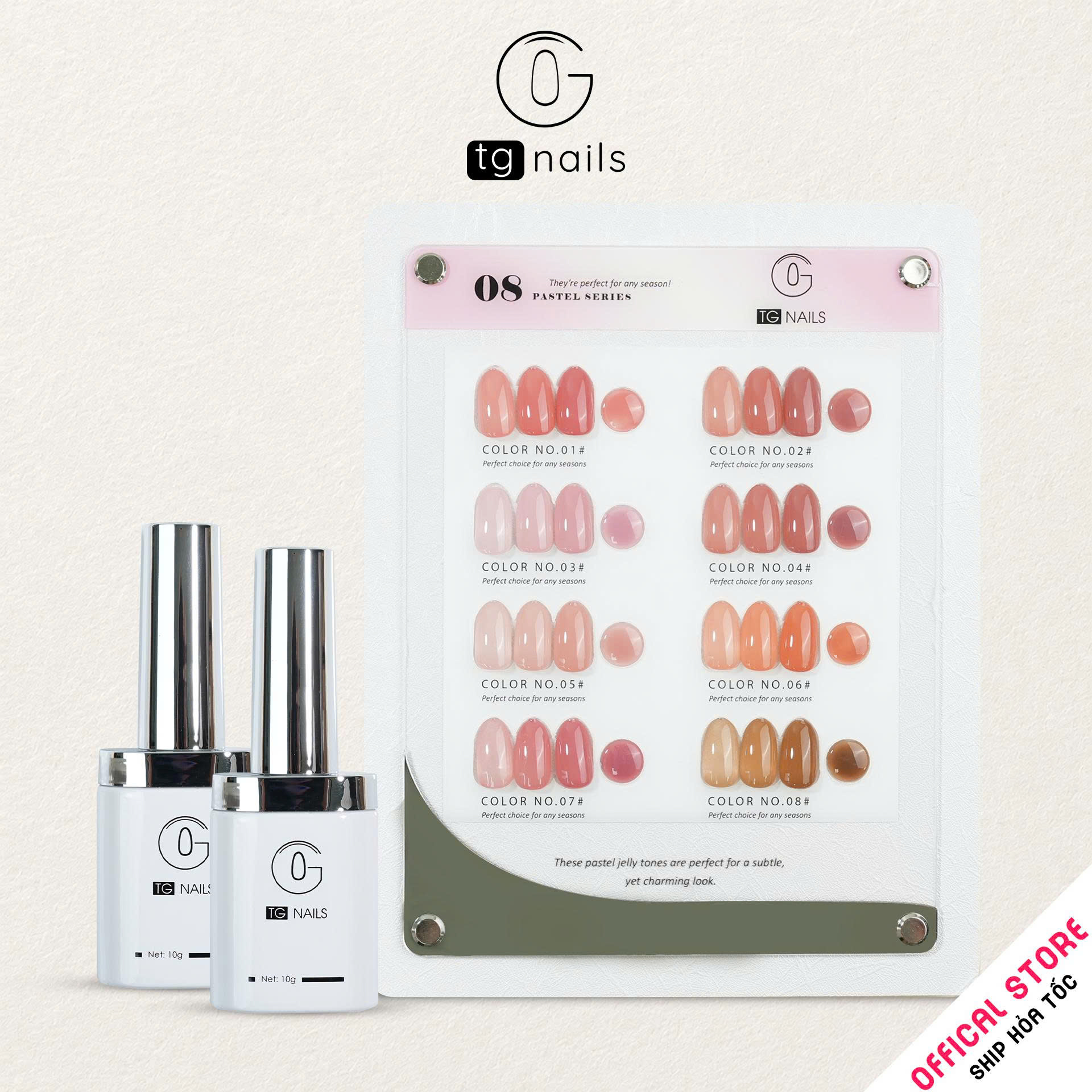 Combo 8 màu Thạch Hồng đục TG Nails kèm bảng màu_thumbnail_10