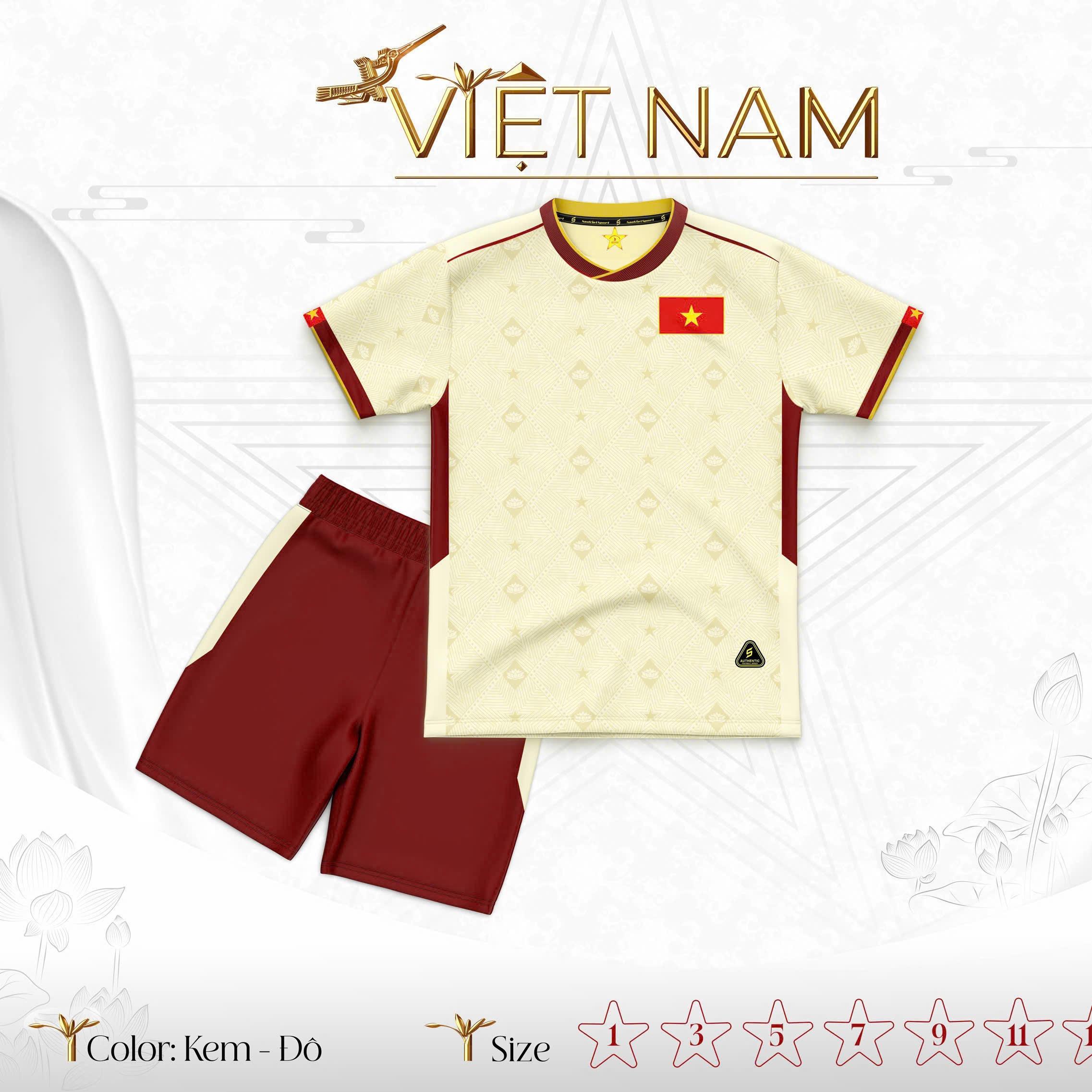 Quần Áo Bóng Đá Trẻ Em ĐT Việt Nam Thun Mè Thoáng Mát Thể Thao Đương Đại_thumbnail_2