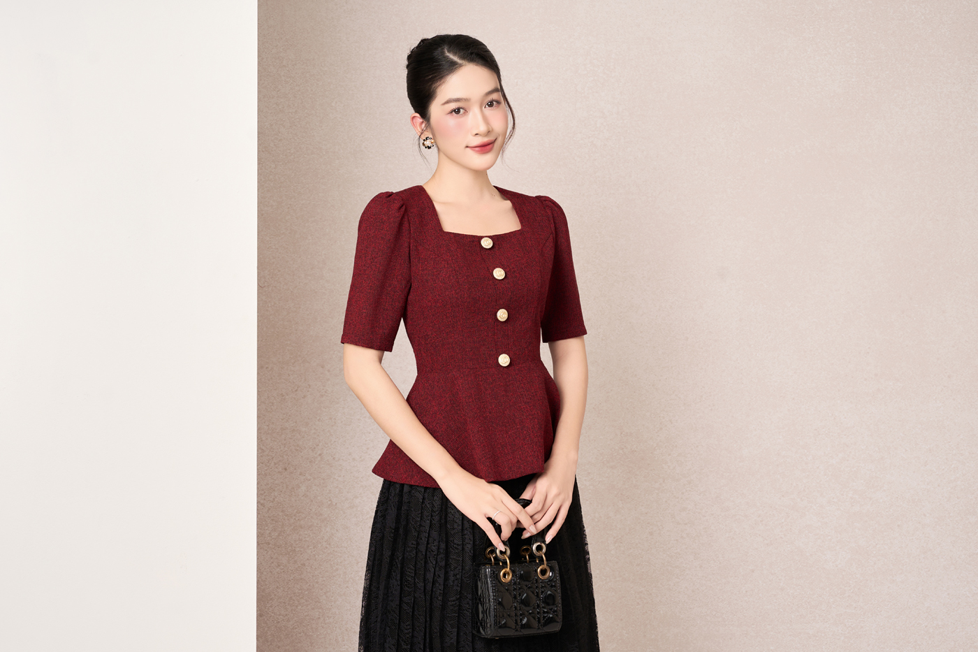 ÁO PEPLUM THIẾT KẾ CỔ VUÔNG - ĐỎ_thumbnail_2