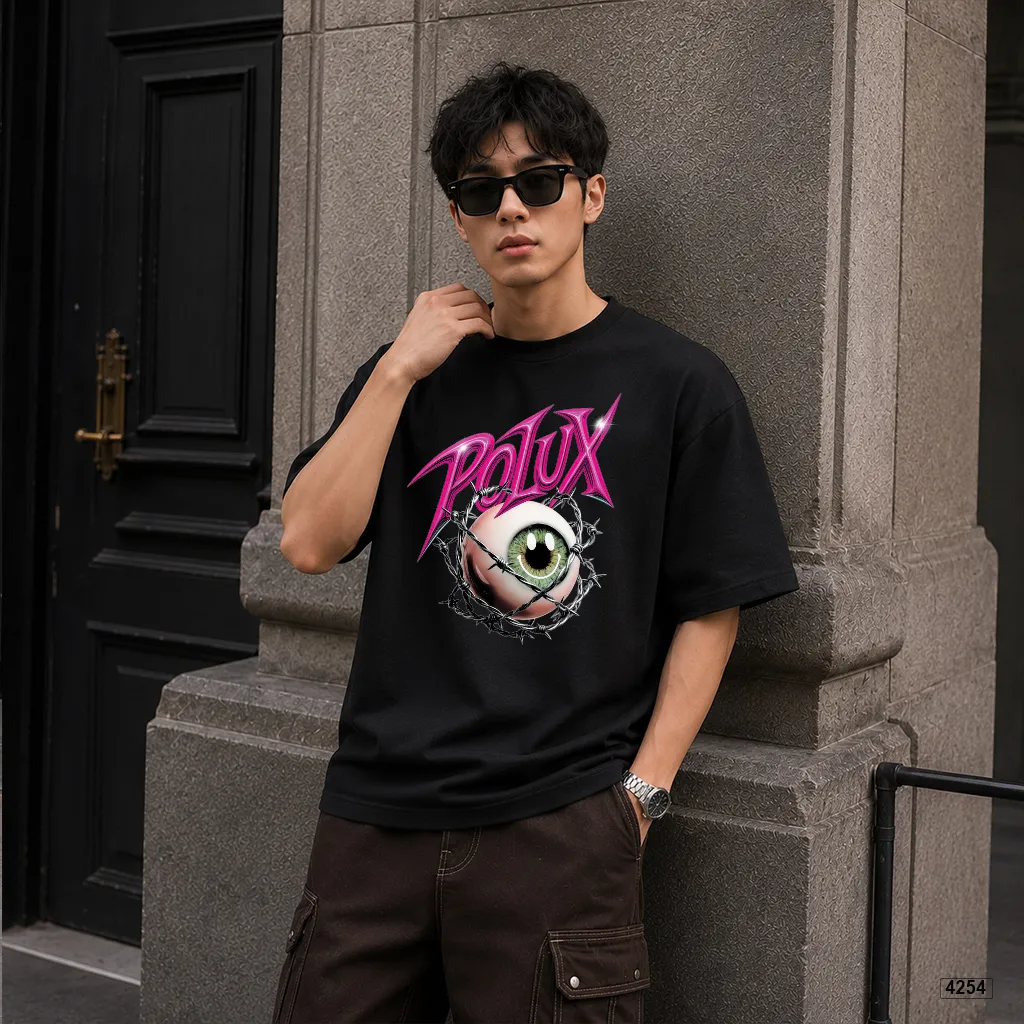 Áo thun nam oversize phong cách đường phố cổ điển Polux 4254_thumbnail_4