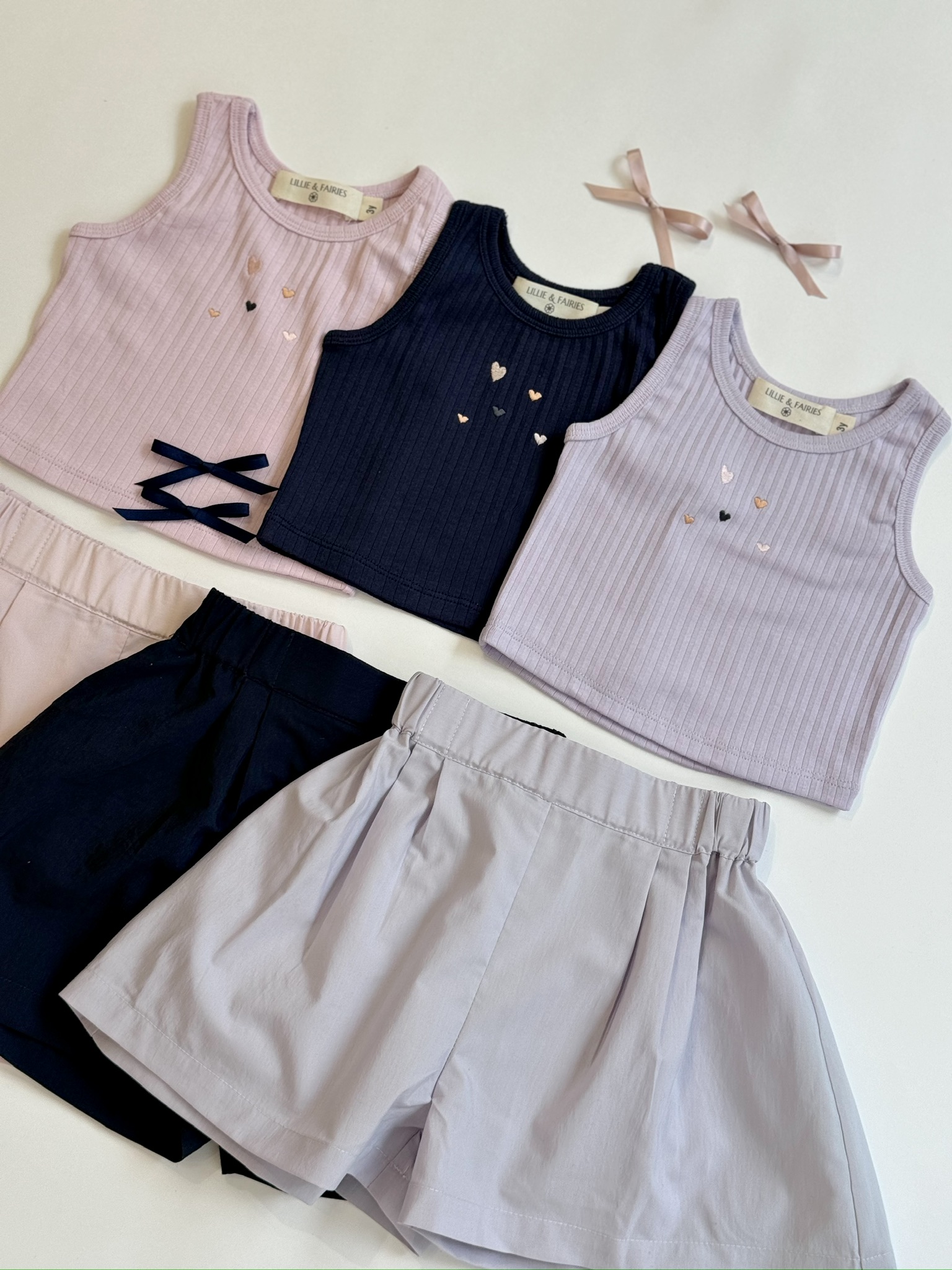 Heart Bubble Set '25 (Áo Croptop Sát Nách x Quần Xòe)