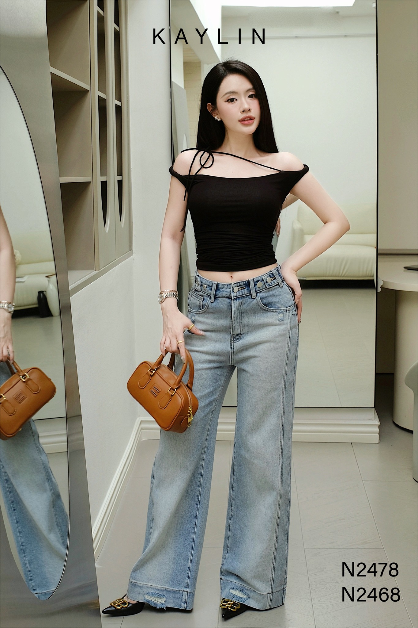 Áo Thun Kiểu KAYLIN Soắn Tay