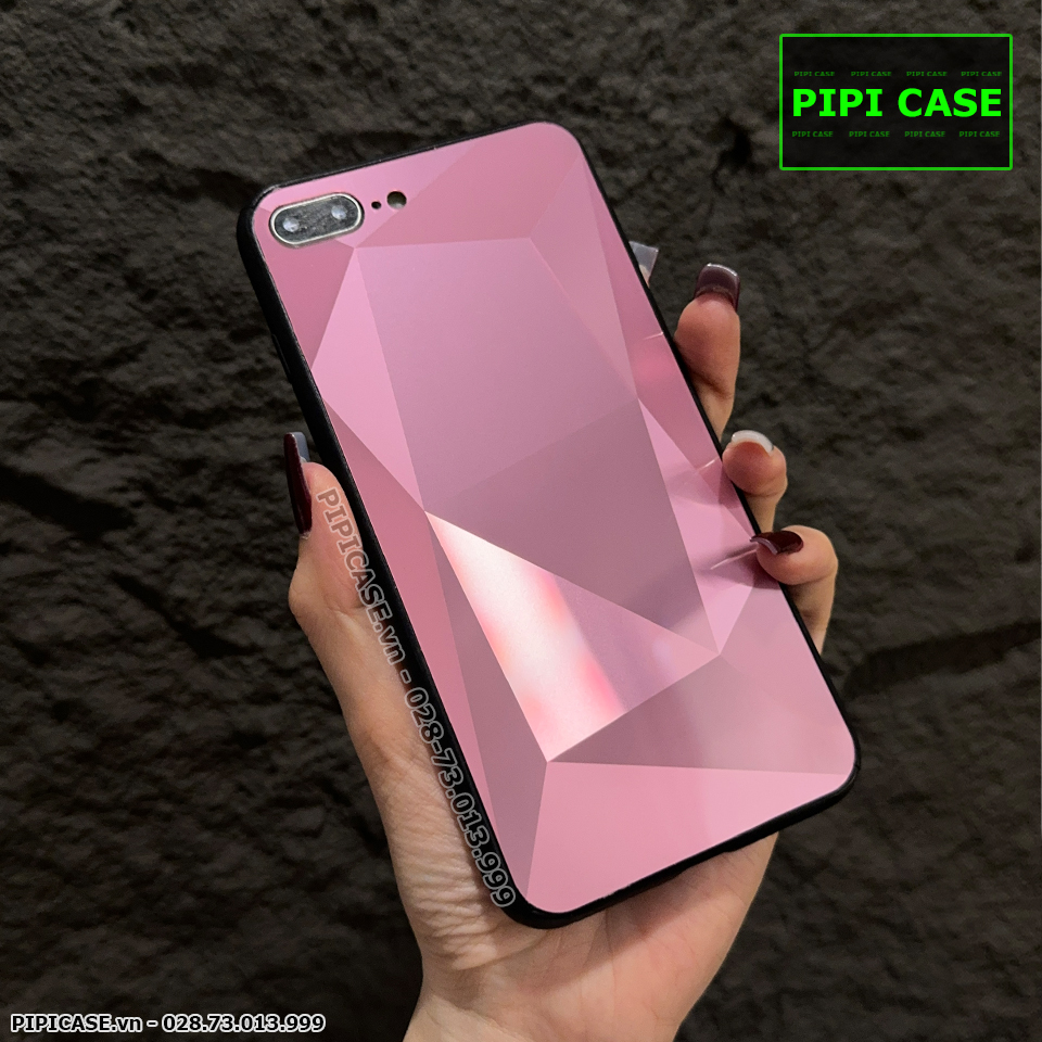 Ốp Lưng iPhone 7 Plus / 8 Plus - Kim Cương 6D - Hồng