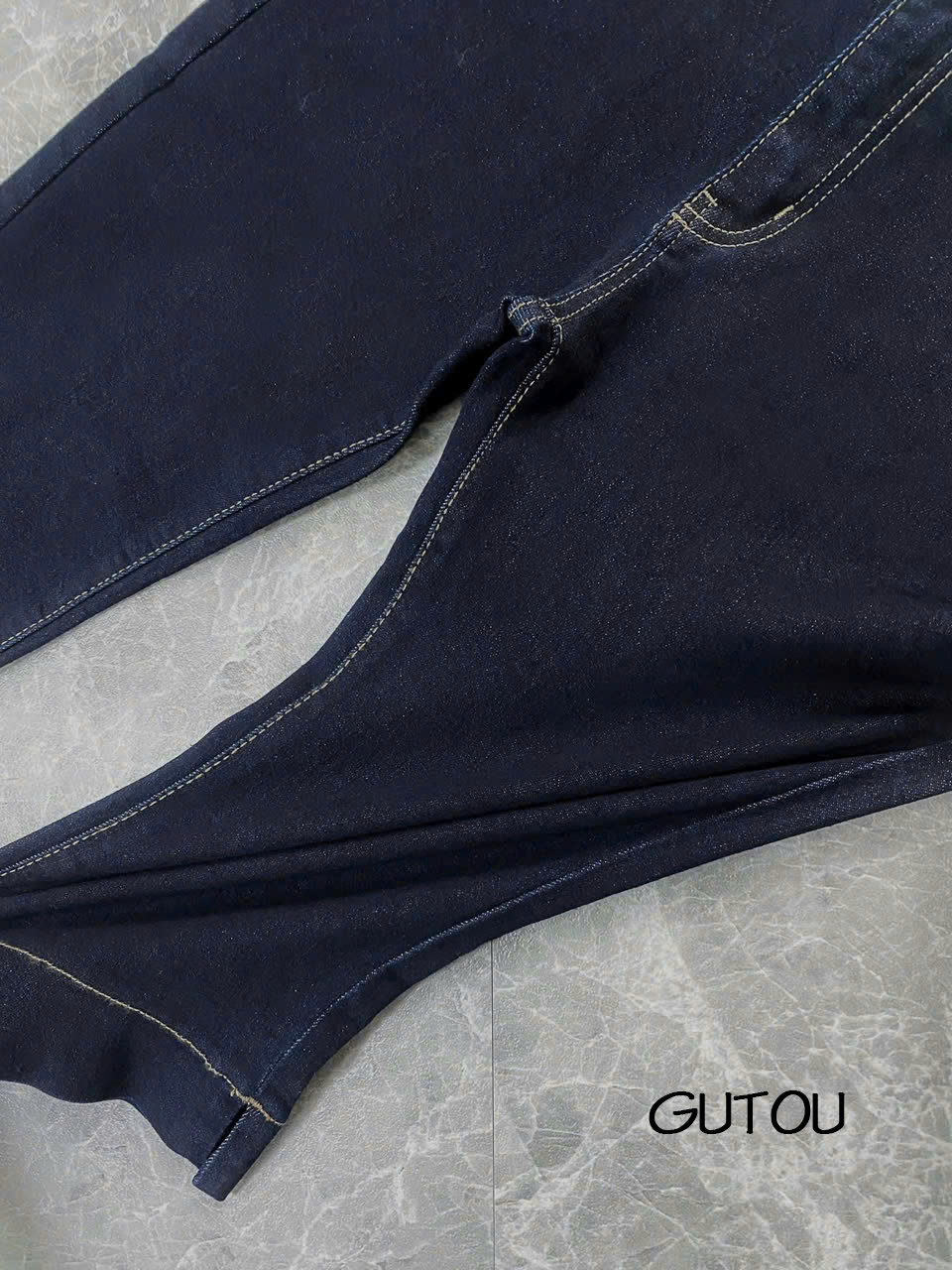 [ GUTOU ] Quần Jean Ngố Trơn Lai Xẻ Hem Denim_thumbnail_9