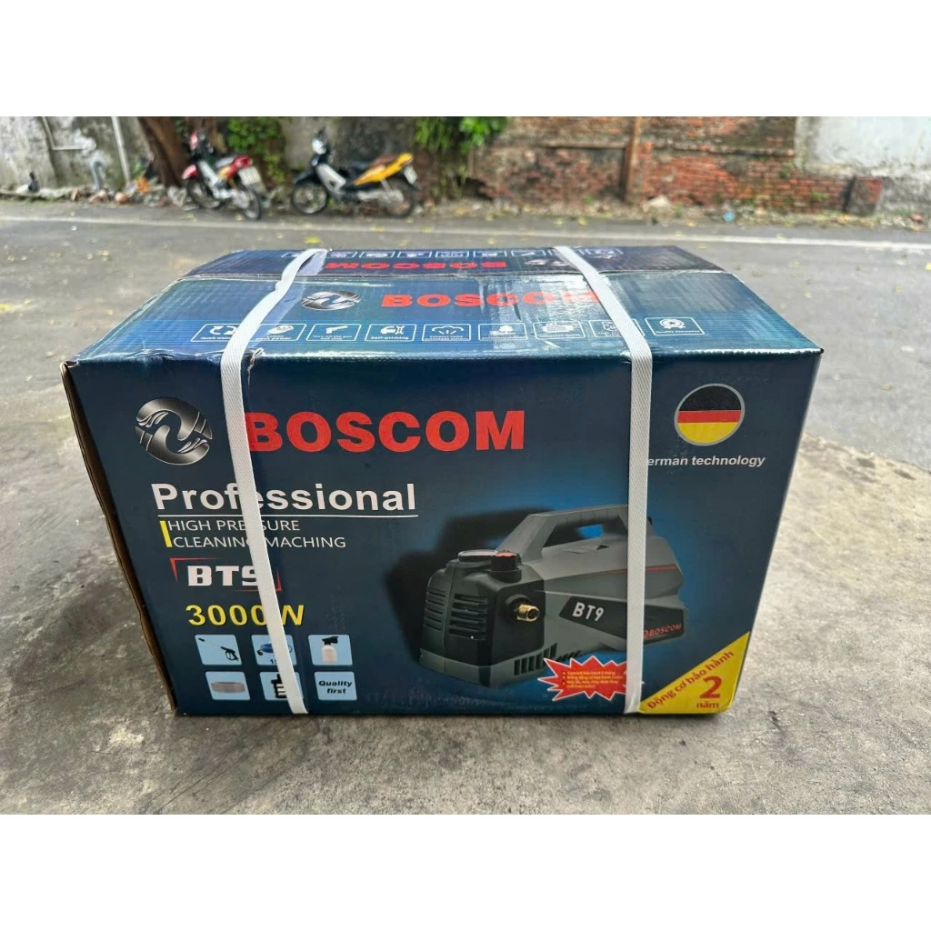 Máy rửa xe Boscom BT9 3000w - Chính hãng , máy rửa xe áp lực cao có chỉnh áp, máy rửa xe mini dây dài 15m - Giá rẻ_thumbnail_4