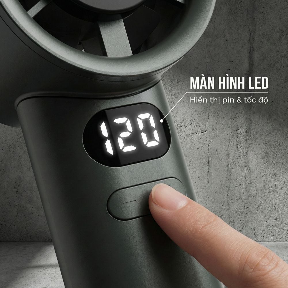 Quạt Cầm Tay Kachi MK442 – 120 Cấp Độ Gió Tuabin, Màn Hình LED Hiển Thị Pin, Bảo Hành 18 Tháng_thumbnail_2