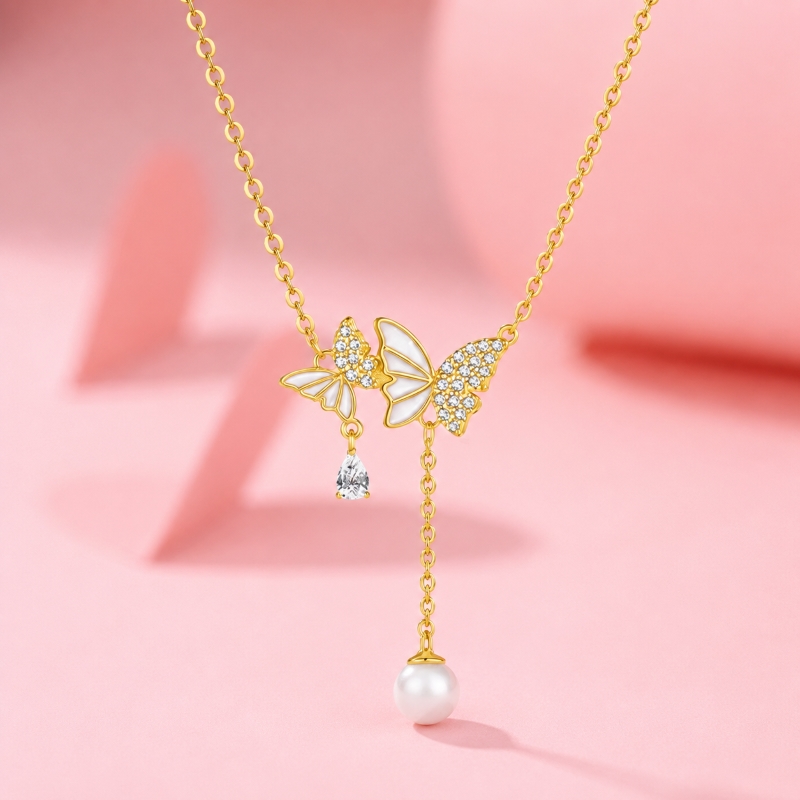 Dây Chuyền Hồ Điệp Bạc S925 Đính Đá Quý Zircon Sáng Lấp Lánh HTT196_thumbnail_1