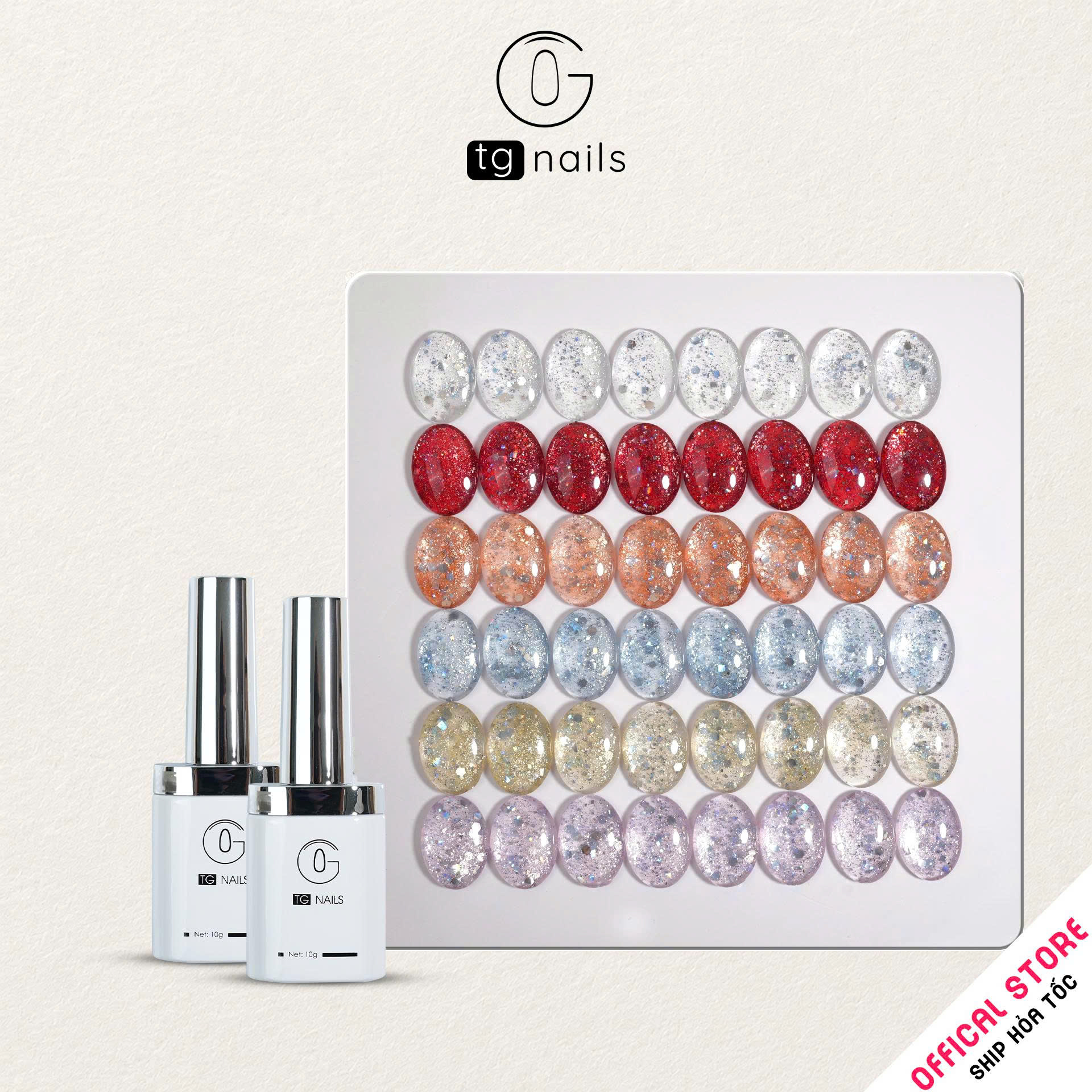 TG Super Shiny Glitter Gel Nail Polish, 10g bottle