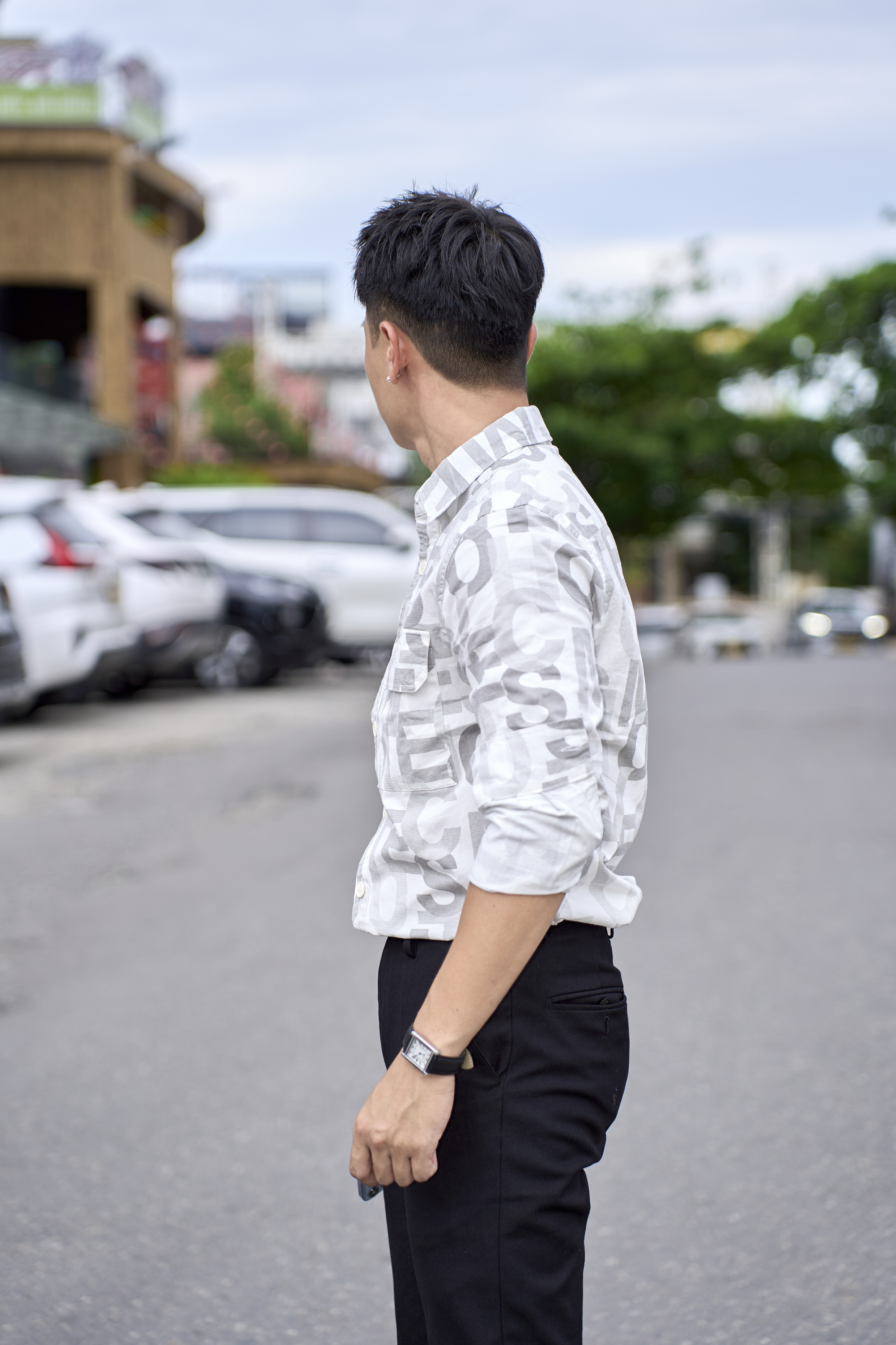 SA120 - Áo Sơ Mi Nam Tay Dài Phong Cách Nhật Bản In Chữ Mẫu Quả Mơ Trắng Chất Cotton Mềm Mại_thumbnail_2