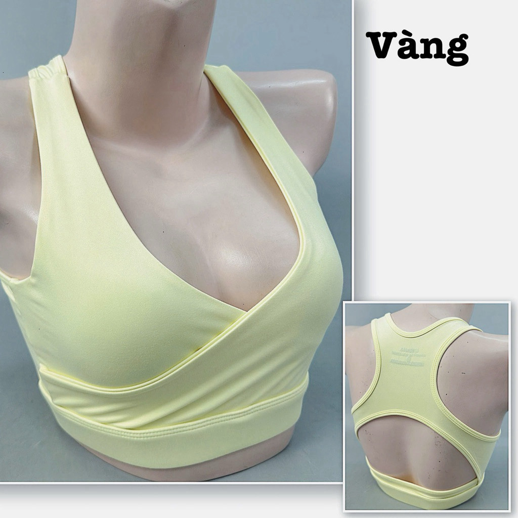 Yumii Sportswear Áo Lót Thể Thao Tập Gym Tập Yoga Nữ Áo Bra Gs Đắp Chéo Không Gọng Mềm Mịn Vải Co Dãn Sẵn Mút_thumbnail_2