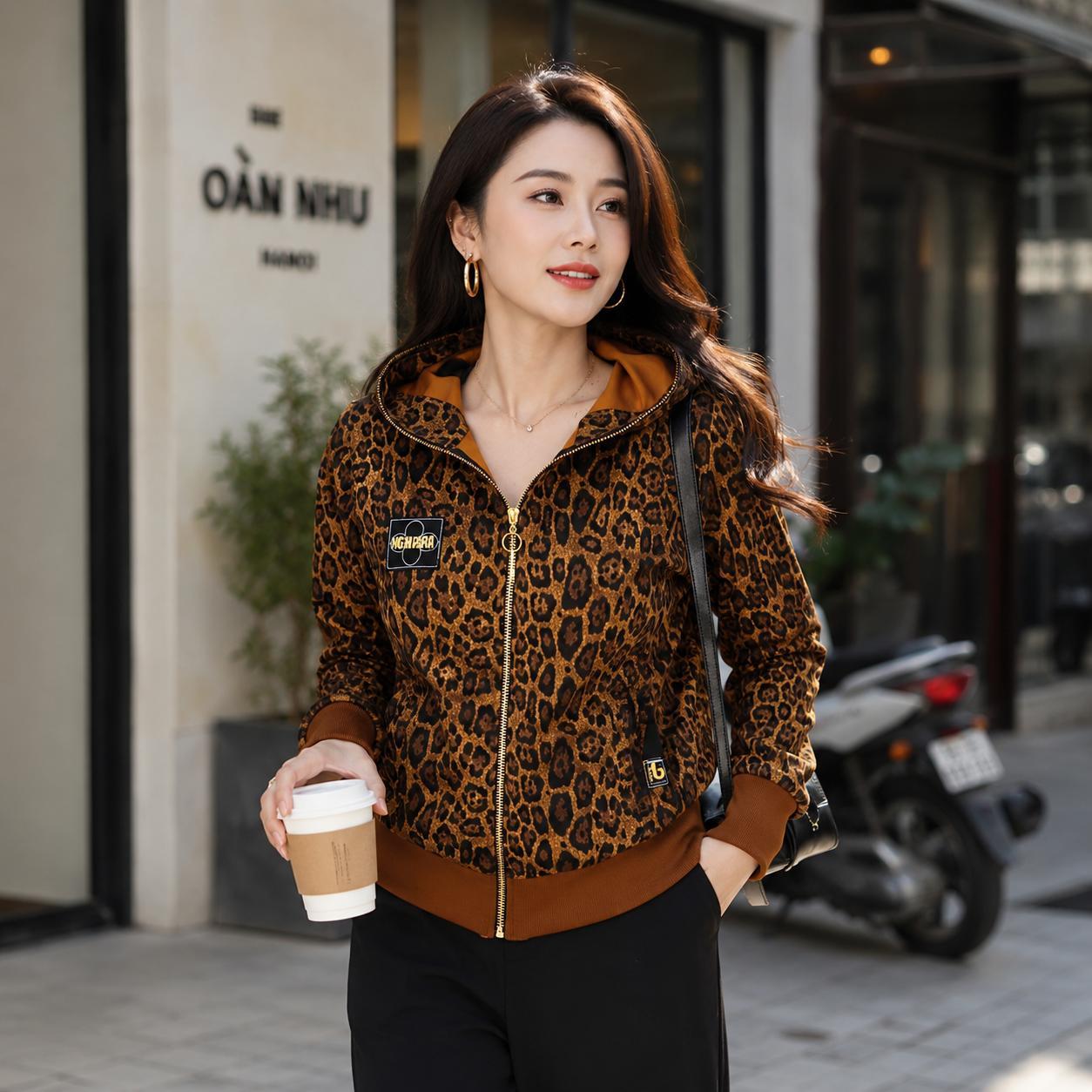 Thích Thư Áo Khoác Thun Da Beo Mã G8 - Chất Liệu Cao Cấp Mềm Mịn Co Giãn Tốt Form Suông Thoải Mái Che Khuyết Điểm Phong Cách Trẻ Trung_thumbnail_1