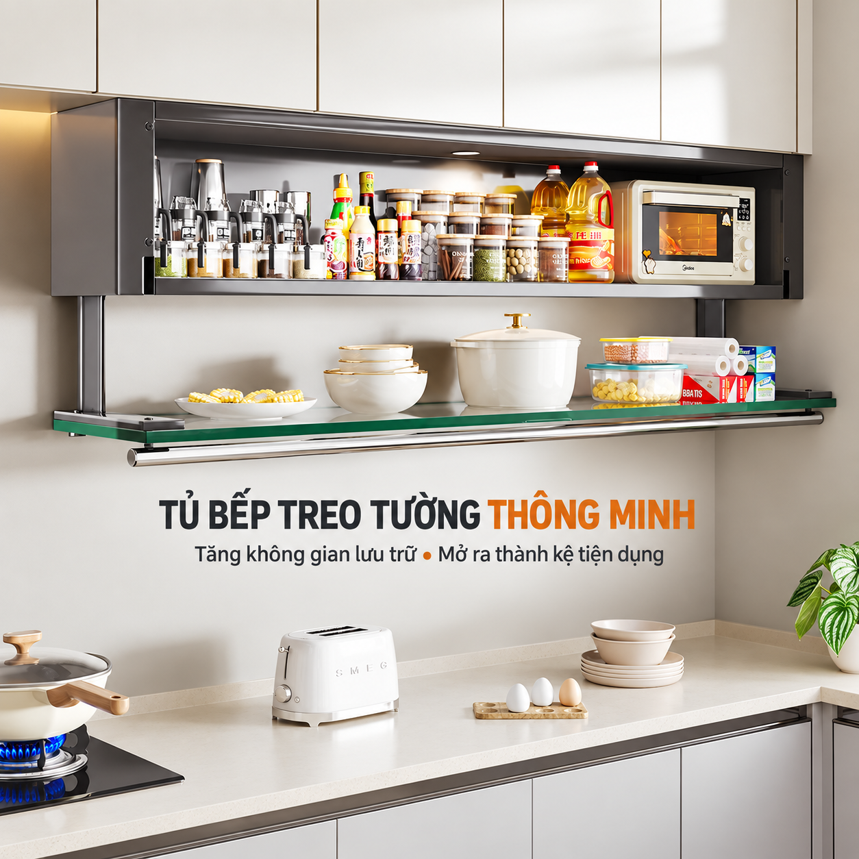 Tủ Bếp Treo Tường Thông Minh 2 Trong 1_thumbnail_1