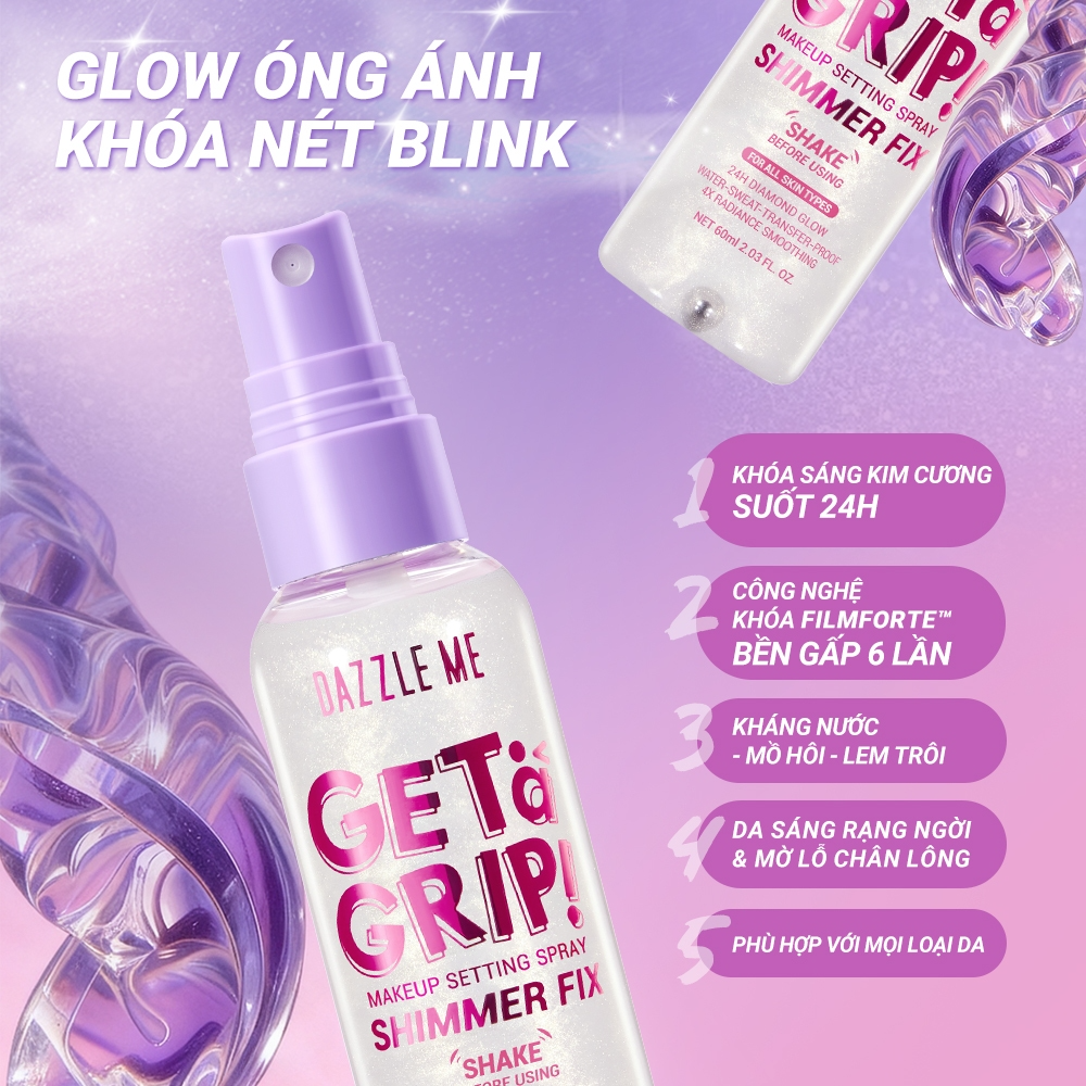 [DAZZLE ME] Xịt khóa nền Dazzle Me Get A Grip 60ml