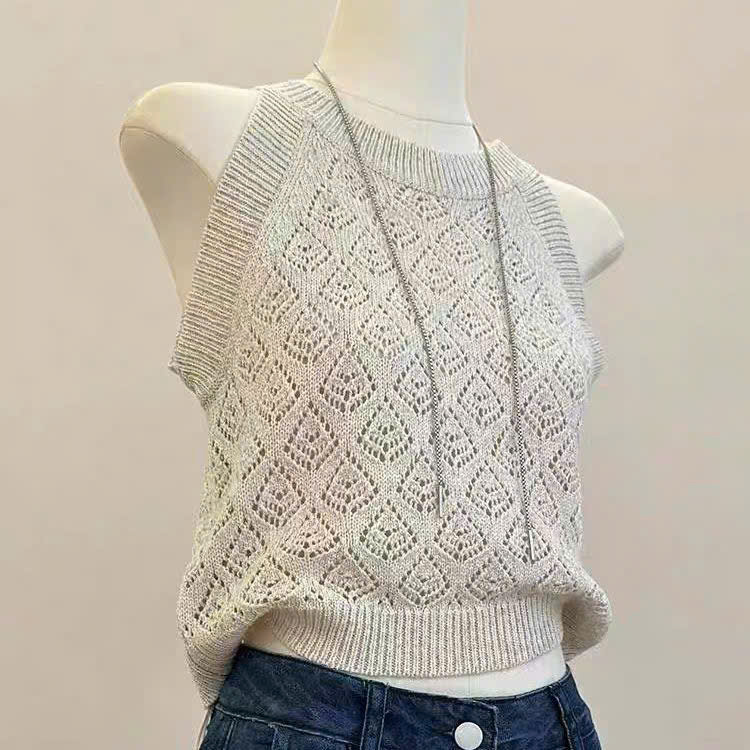 MS XS0706375: Áo sát nách (tank top) đan móc.
