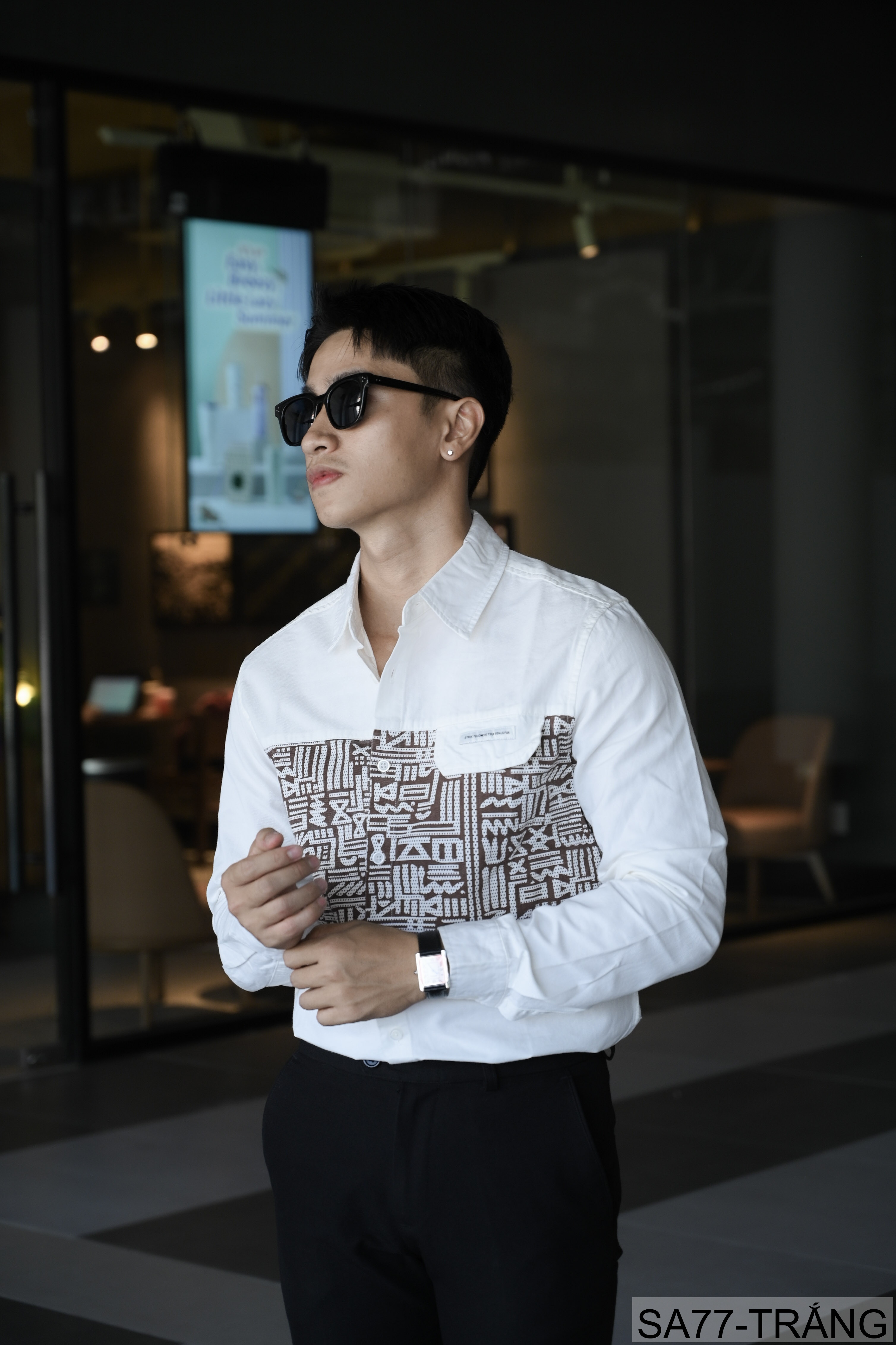 SA77 - Áo sơ mi nam dài tay phong cách Nhật, chất cotton 100%, form rộng thoải mái, họa tiết nghệ thuật độc đáo_thumbnail_3