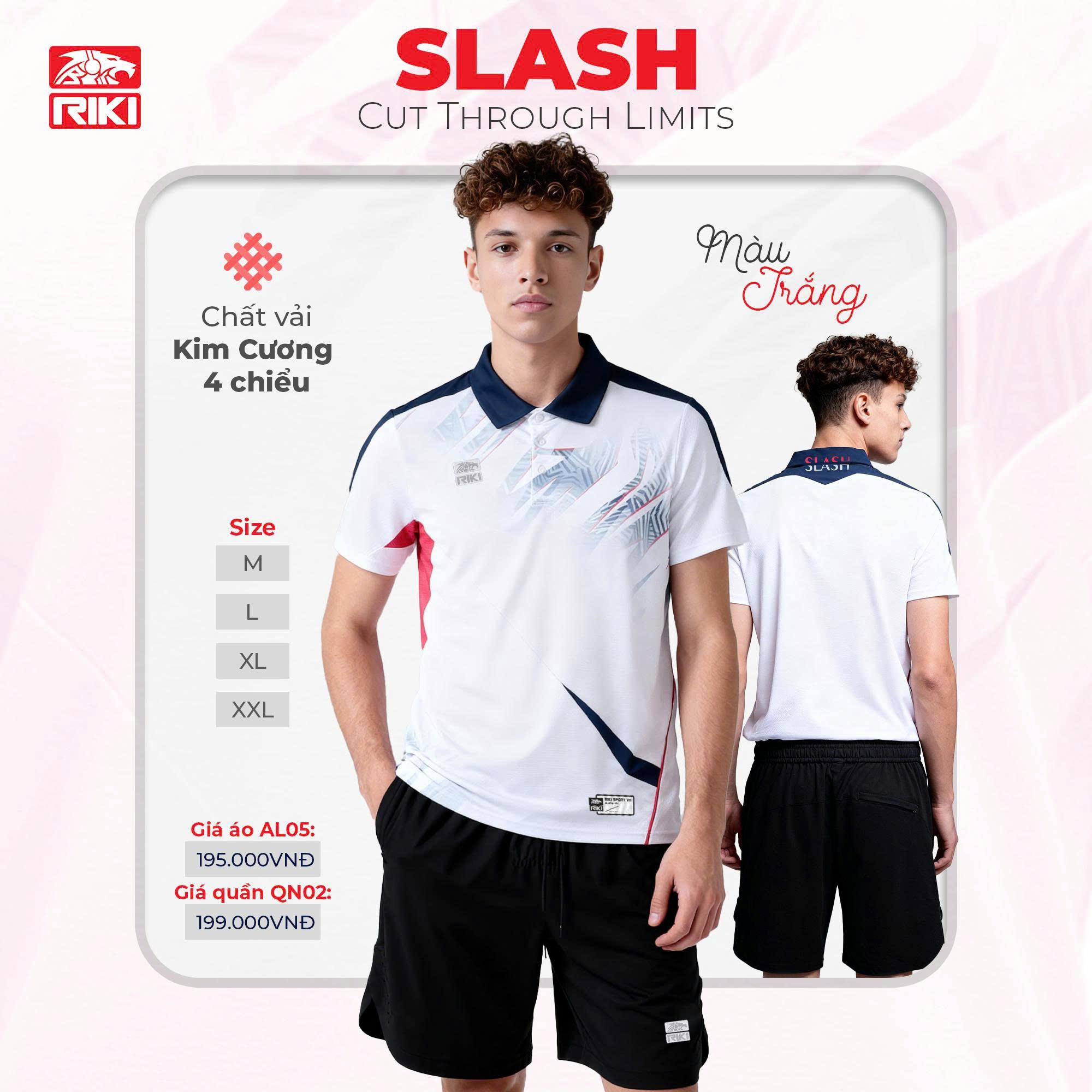 Áo Cầu Lông Pickleball Riki SLASH AL05 Thun Mè Kim Cương 4 Chiều Thể Thao Đương Đại