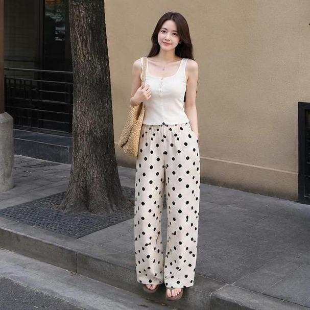 Quần dài lenin ống rộng mã lẻ 419  lưng thun Thiết Kế Thời Trang Free size 45-85kg Phong Cách Hiện Đại Thoải Mái_thumbnail_1