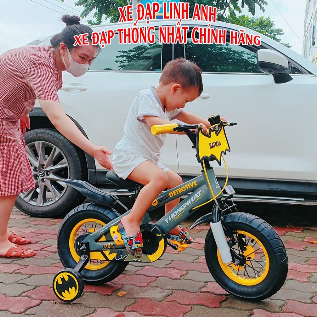 Xe Đạp Thống Nhất Trẻ Em Batman - Tặng Full Phụ Kiện - Xe Đạp Người Dơi Cho Bé Trai Chính Hãng