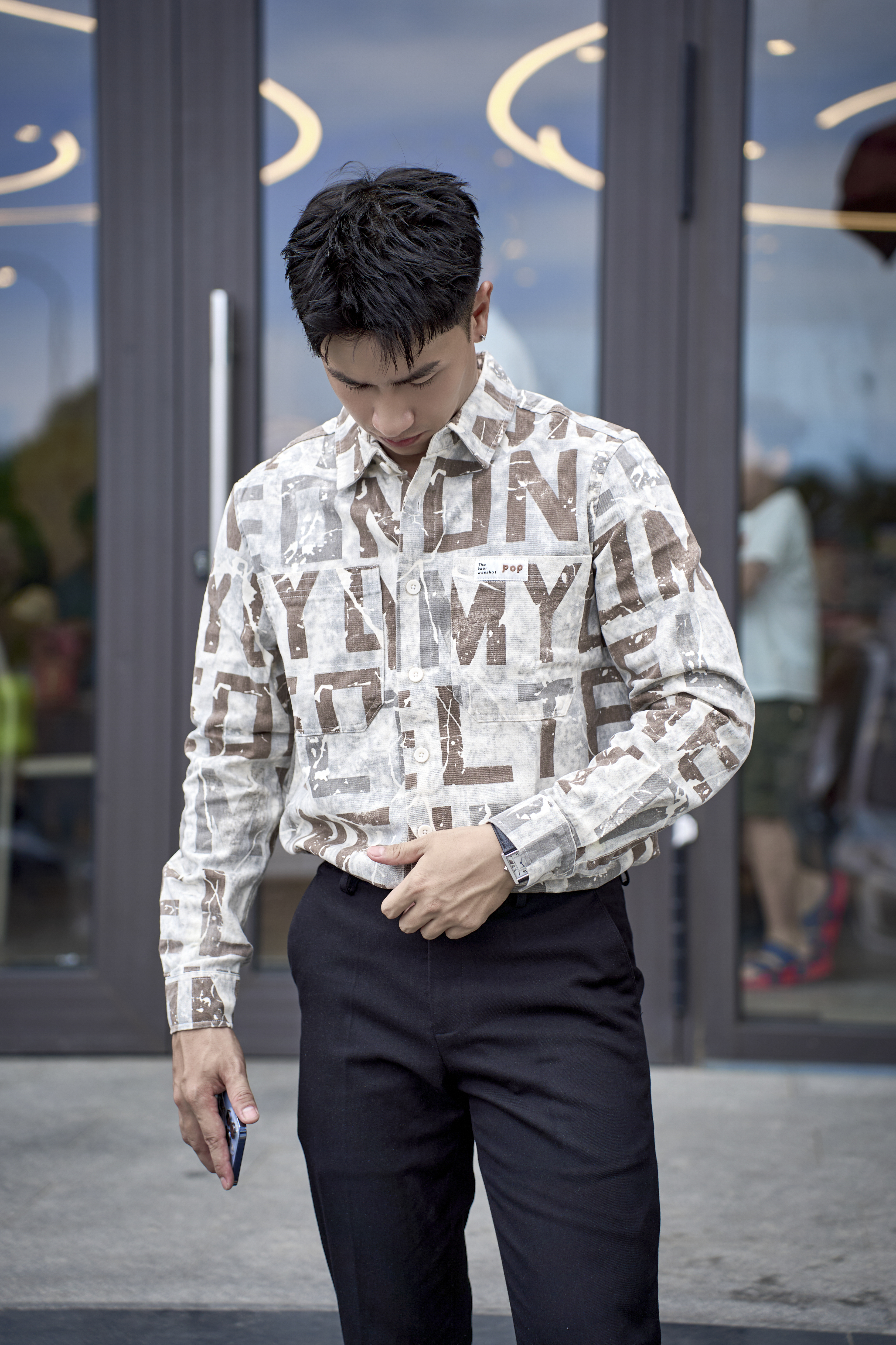 SA128 - Áo sơ mi nam dài tay họa tiết chữ nghệ thuật phong cách Nhật Bản, chất cotton mềm mại, form rộng rãi_thumbnail_8