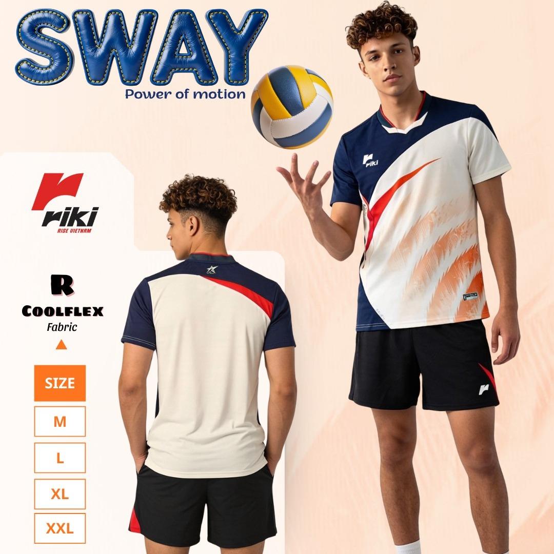 BST Quần Áo Bóng Chuyền Nam Nữ Có Túi Riki SWAY Thun Mè R-Coolflex Thể Thao Đương Đại