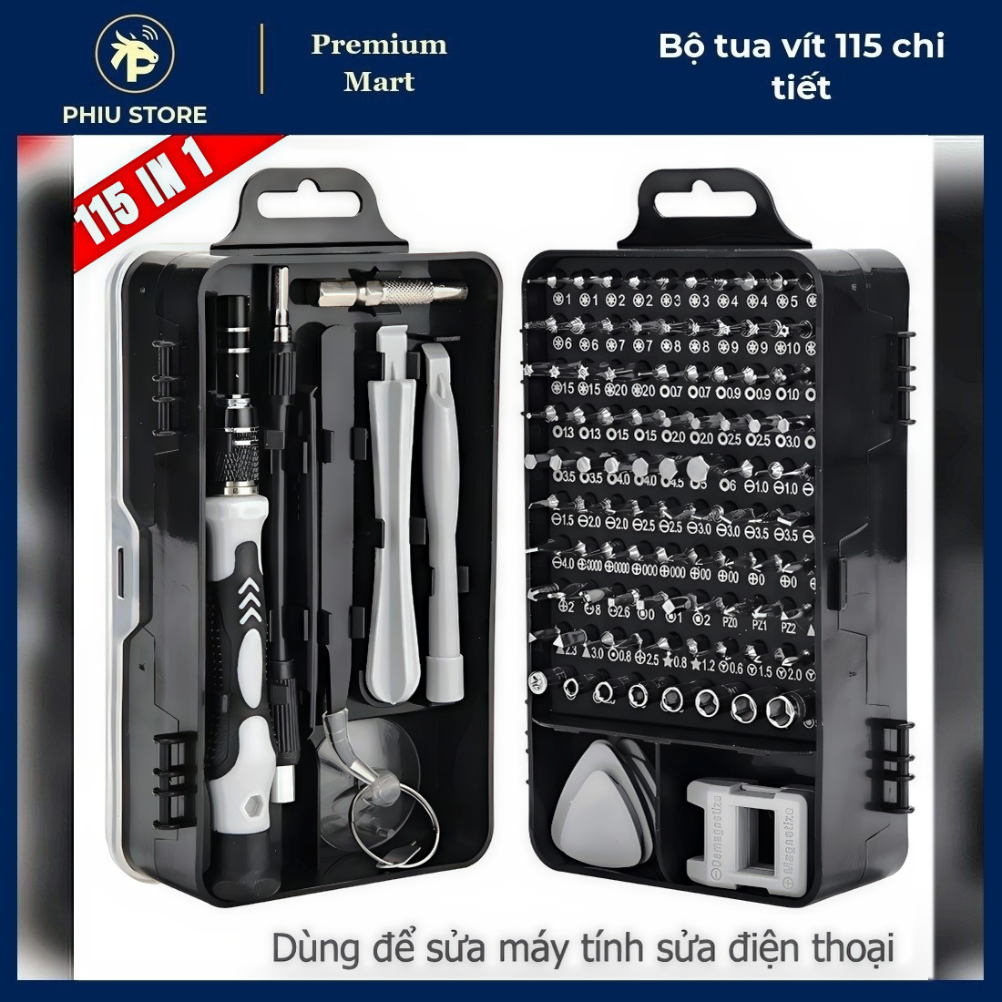 Combo Đồ Nghề Gia Đình 4 Món - Bộ Dụng Cụ 46 Chi Tiết, Bộ Tua Vít 115 Chi Tiết, Kìm Điện Đa Năng, Keo Hàn X3000_thumbnail_2