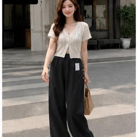 Quần dài lenin ống Xéo mã lẻ 423  lưng thun Thiết Kế Thời Trang Free size 45-85kg Phong Cách Hiện Đại Thoải Mái_thumbnail_2