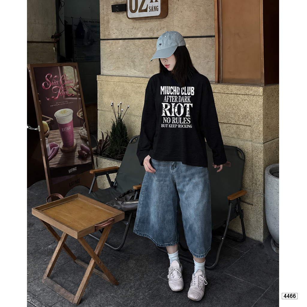 Áo thun tay dài form boxy cotton xược Hàn Quốc Miucho 4466_thumbnail_4
