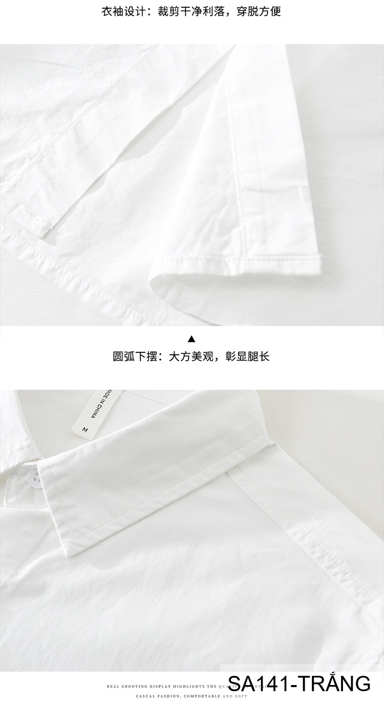 SA141 - Áo sơ mi nam phong cách Nhật Bản tay dài thêu họa tiết đáng yêu chất cotton trắng_thumbnail_12