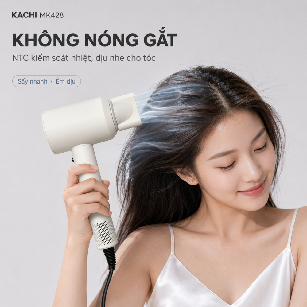 Máy Sấy Tóc Tốc Độ Cao Kachi MK428 ION (110.000 vòng/phút) - Sấy Nhanh, Chăm Sóc Tóc Ion Âm, Kiểm Soát Nhiệt NTC_thumbnail_3