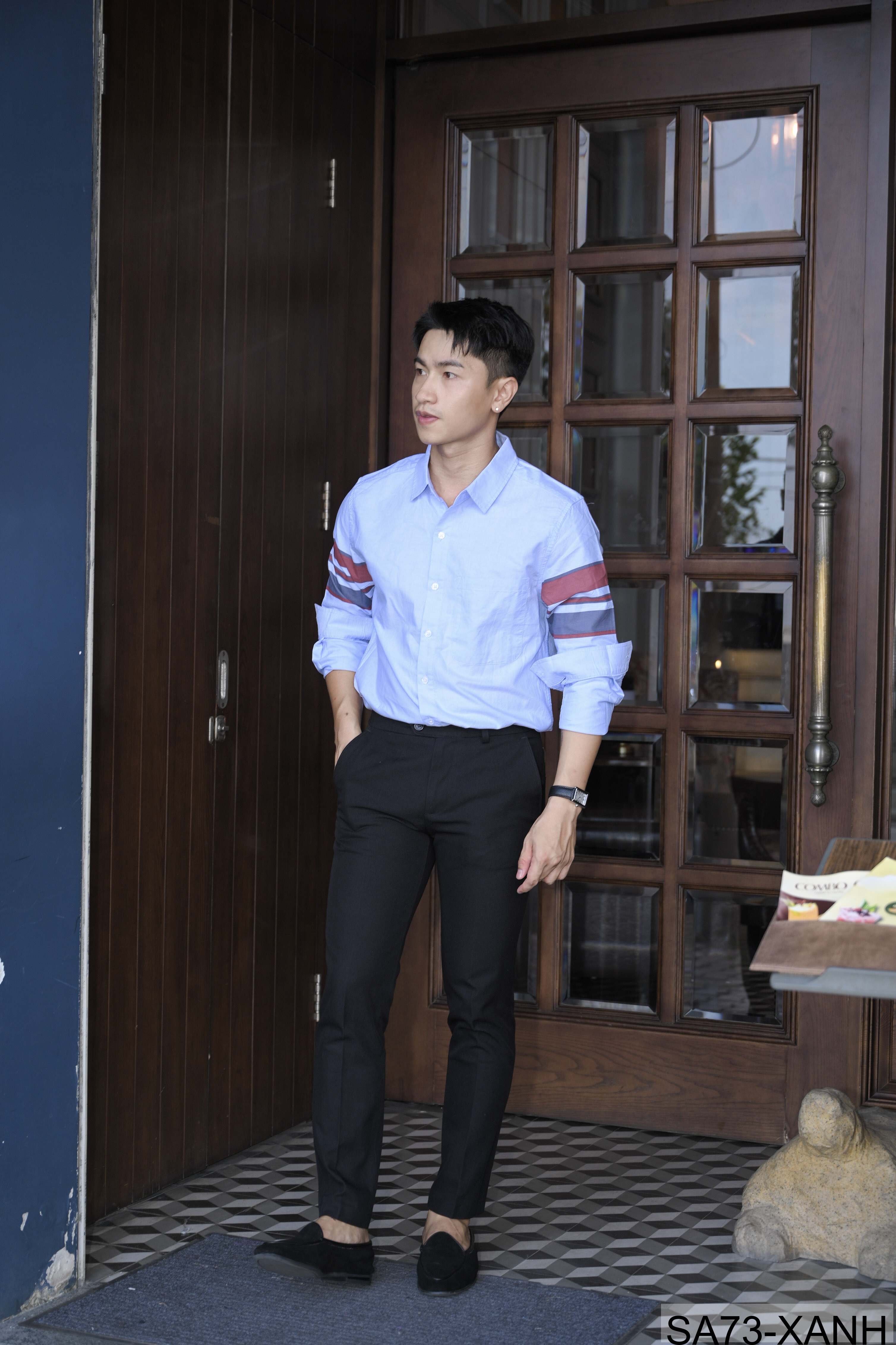 SA73 - Áo sơ mi nam dài tay in sọc tay phong cách Nhật Bản, chất cotton mềm mại, form rộng thoải mái_thumbnail_7