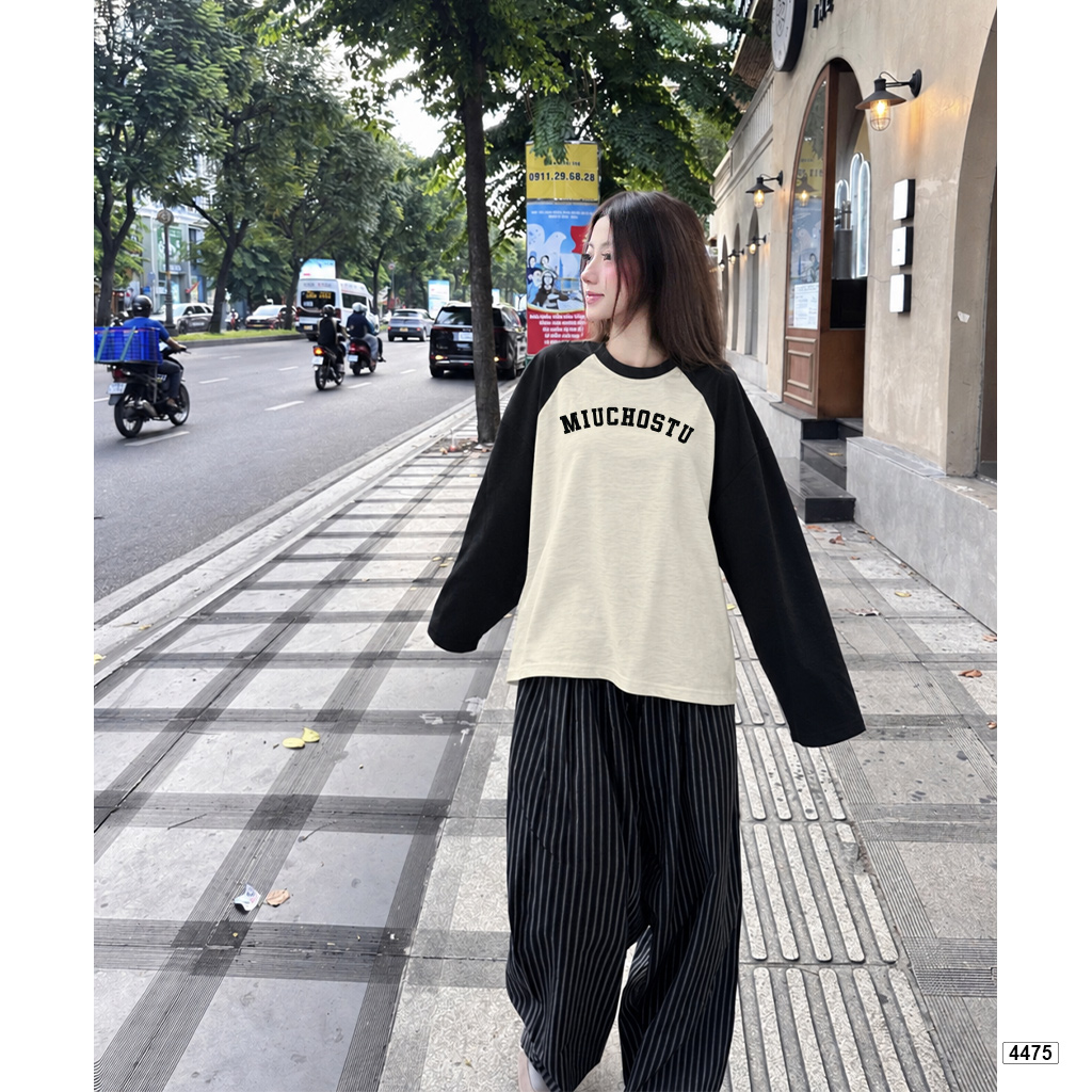 Áo tay dài boxy Miucho raglan cổ tròn Hàn Quốc 4475_thumbnail_3