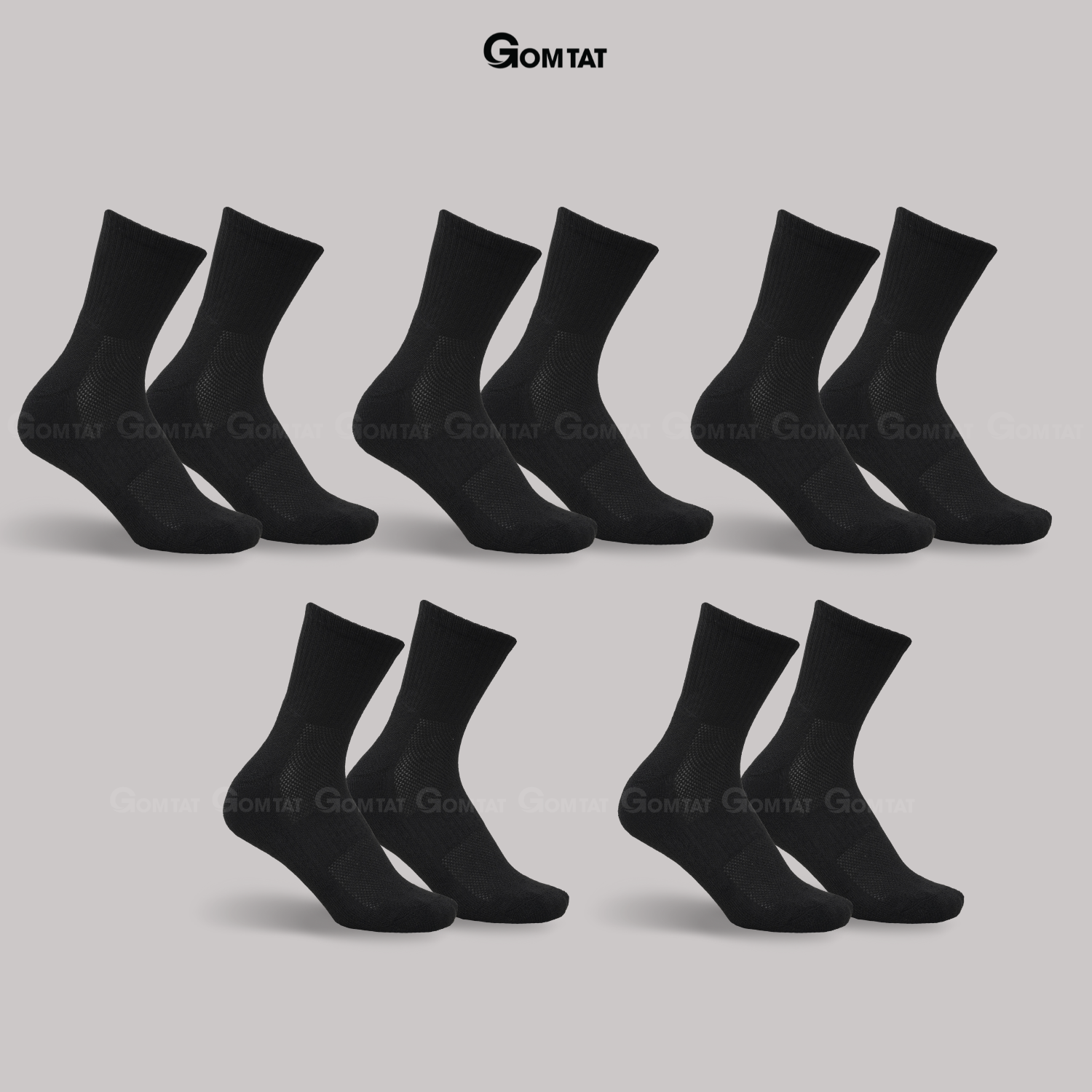 Combo tất cổ cao, cổ trung nam nữ GOMTAT, chất liệu cotton đệm xù êm chân - TATXU-TRON_thumbnail_12