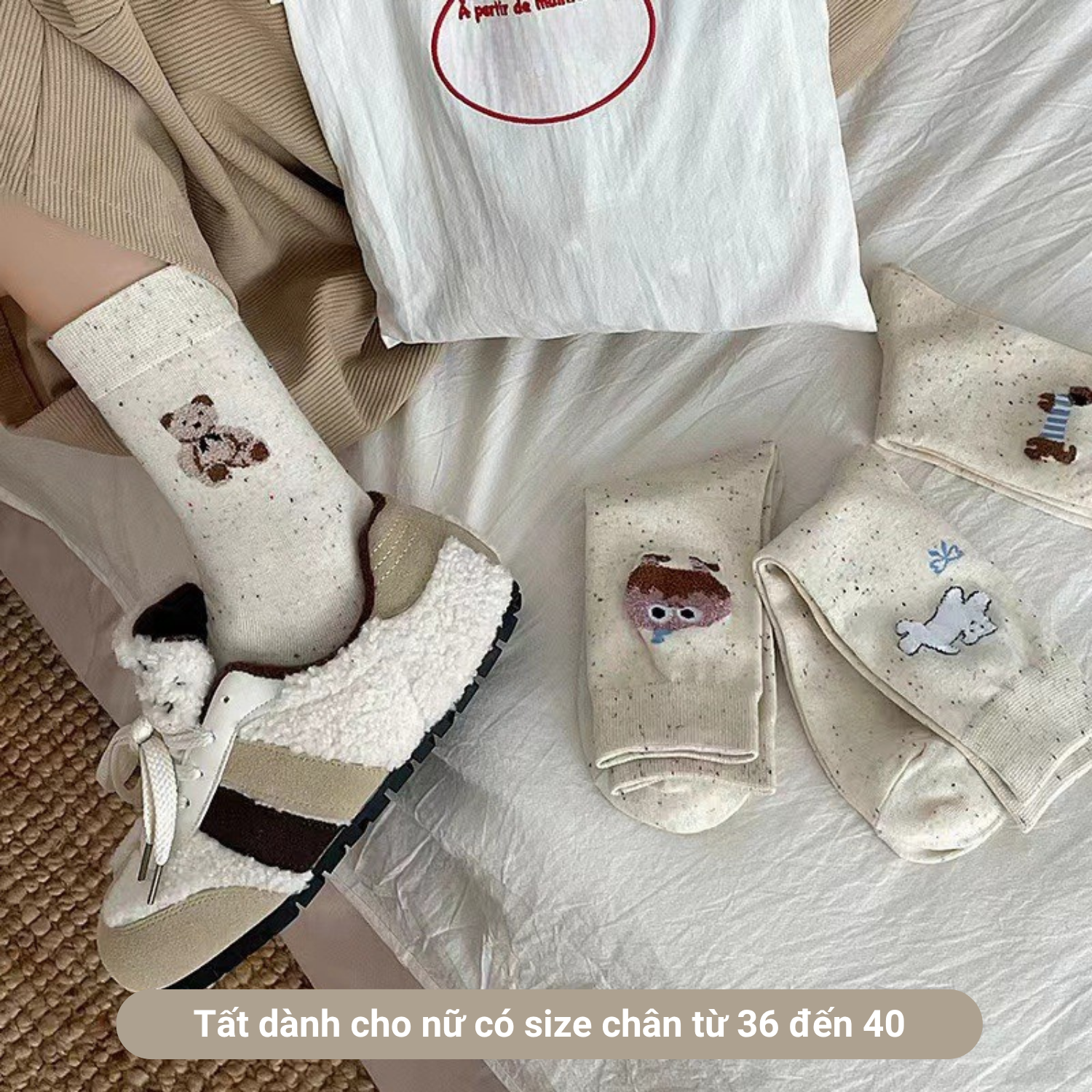 Set 5 đôi tất cao cổ nữ họa tiết thú cưng dễ thương GOMTAT, vớ chân cute chất cotton mềm mịn, co dãn – JIN-2516_thumbnail_1