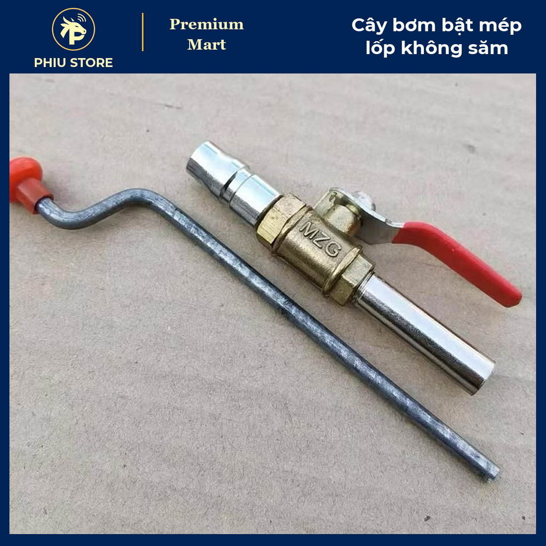 Cây Bơm Lốp Không Săm Kết Nối Nhanh - Van Bi Đồng Gạt Tay, Thổi Bật Mép Lốp Ô Tô Xe Máy Xe Điện - PHIU STORE_thumbnail_2