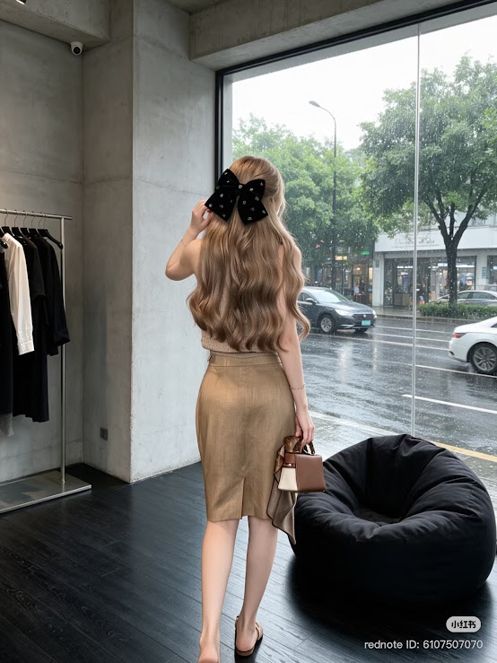Lucas - Set áo zile yếm len + chân váy kaki thô dáng lửng bổ túi ngang trước_thumbnail_2