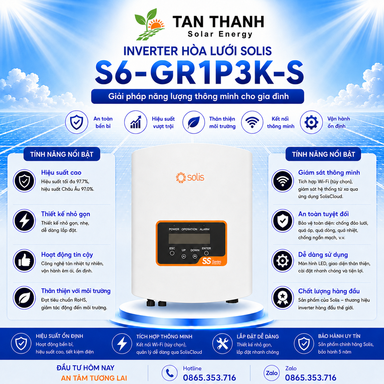  Solis S6-GR1P3K-S 3kW 1 Pha