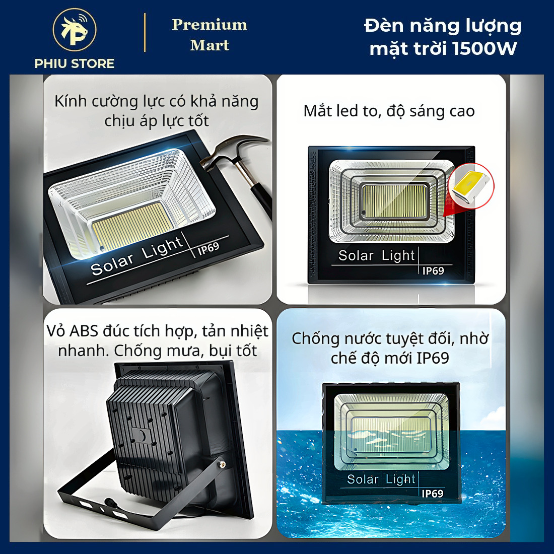 Đèn năng lượng mặt trời, đèn pha năng lượng mặt trời 1500W, đèn NLMT có điều khiển, tấm pin rời, chống nước IP68, PHIU STORE_thumbnail_7