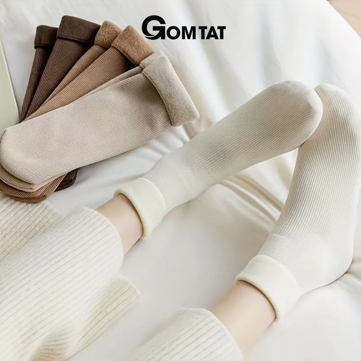 Combo 5 đôi tất lông cổ cao nữ giữ ấm GOMTAT, vớ nữ mùa đông chất liệu cotton mềm mại, thoáng khí - OAS-1709_thumbnail_3