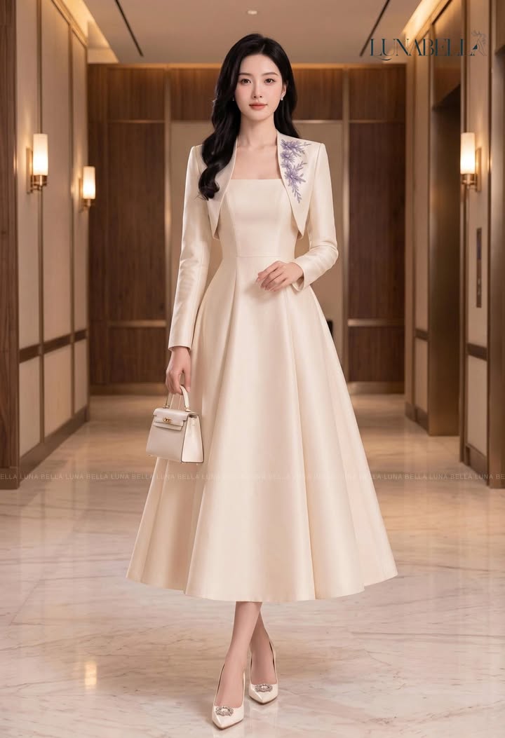 Áo choàng đính đá LAVENE màu BE_thumbnail_2