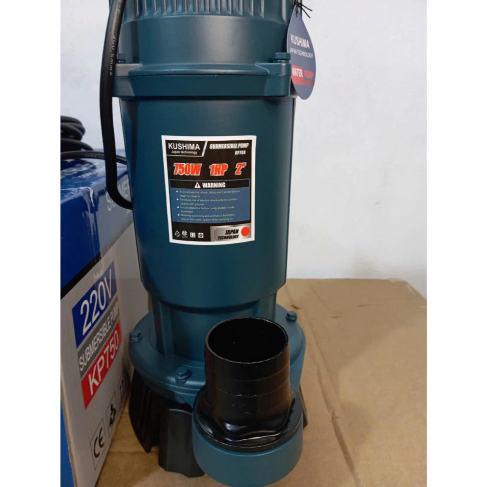 Máy Bơm Chìm KUSHIMA KP750 750W – Bơm Tõm 1HP Lõi Đồng, Vỏ Nhôm Sơn Tĩnh Điện Bền Bỉ