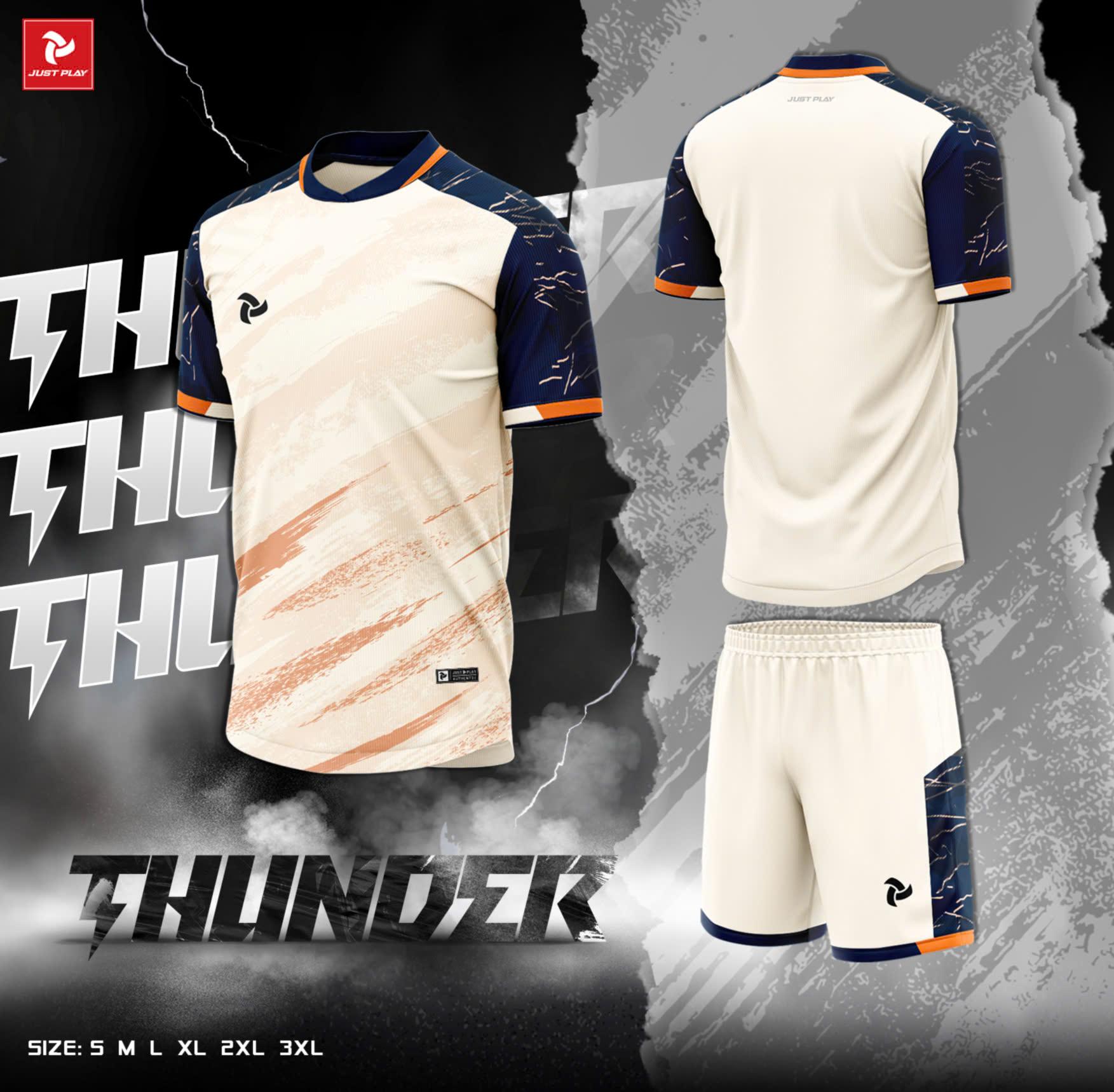 Quần Áo Bóng Đá Just Play Thunder Kem Thun Mè Cao Cấp Thoáng Khí Thể Thao Đương Đại_thumbnail_8