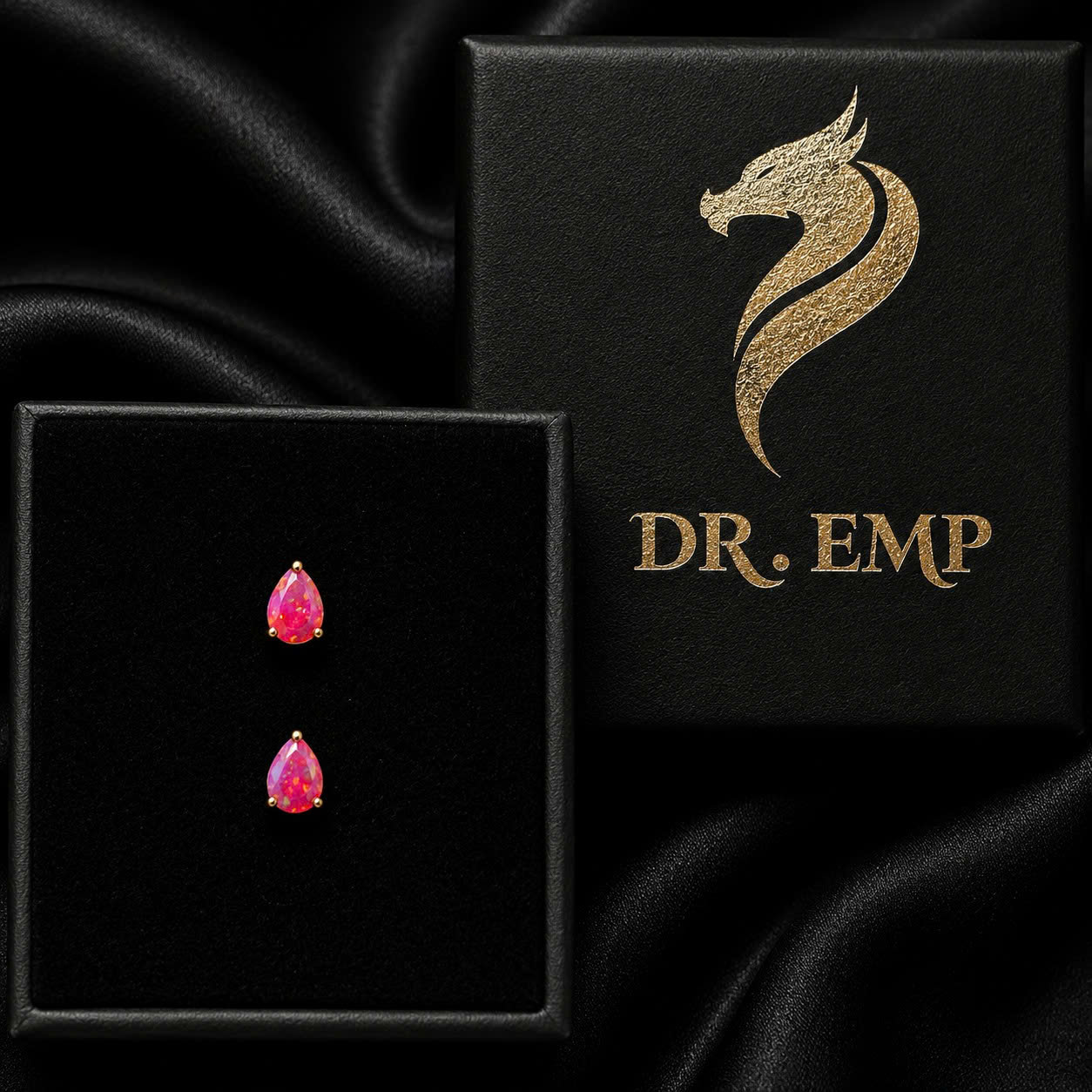 khuyên lưỡi titan giọt nước opal hồng 3mm._thumbnail_2